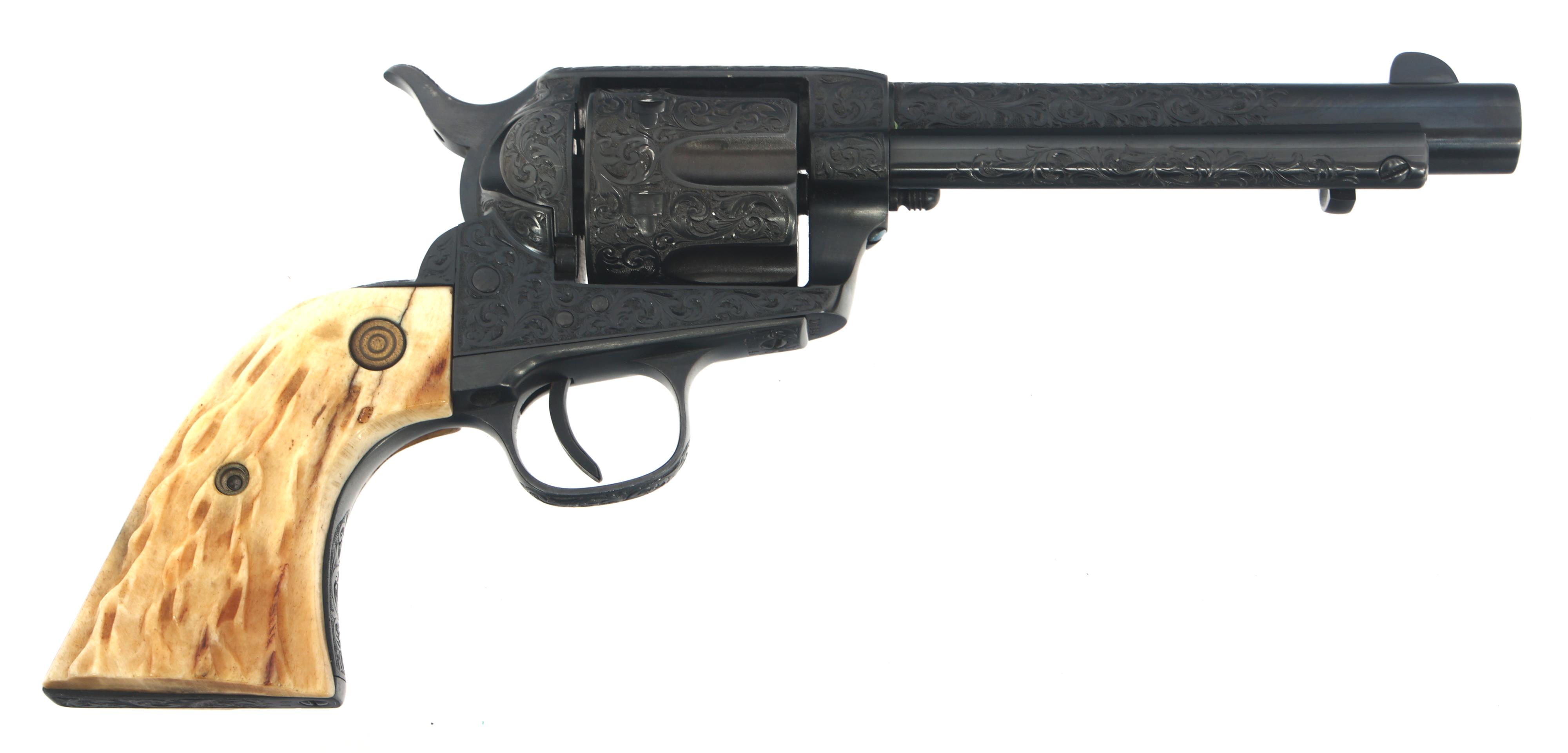 ENGRAVED COLT FRONTIER SIX SHOOTER 44-40 CALIBER REVOLVER - 118386
