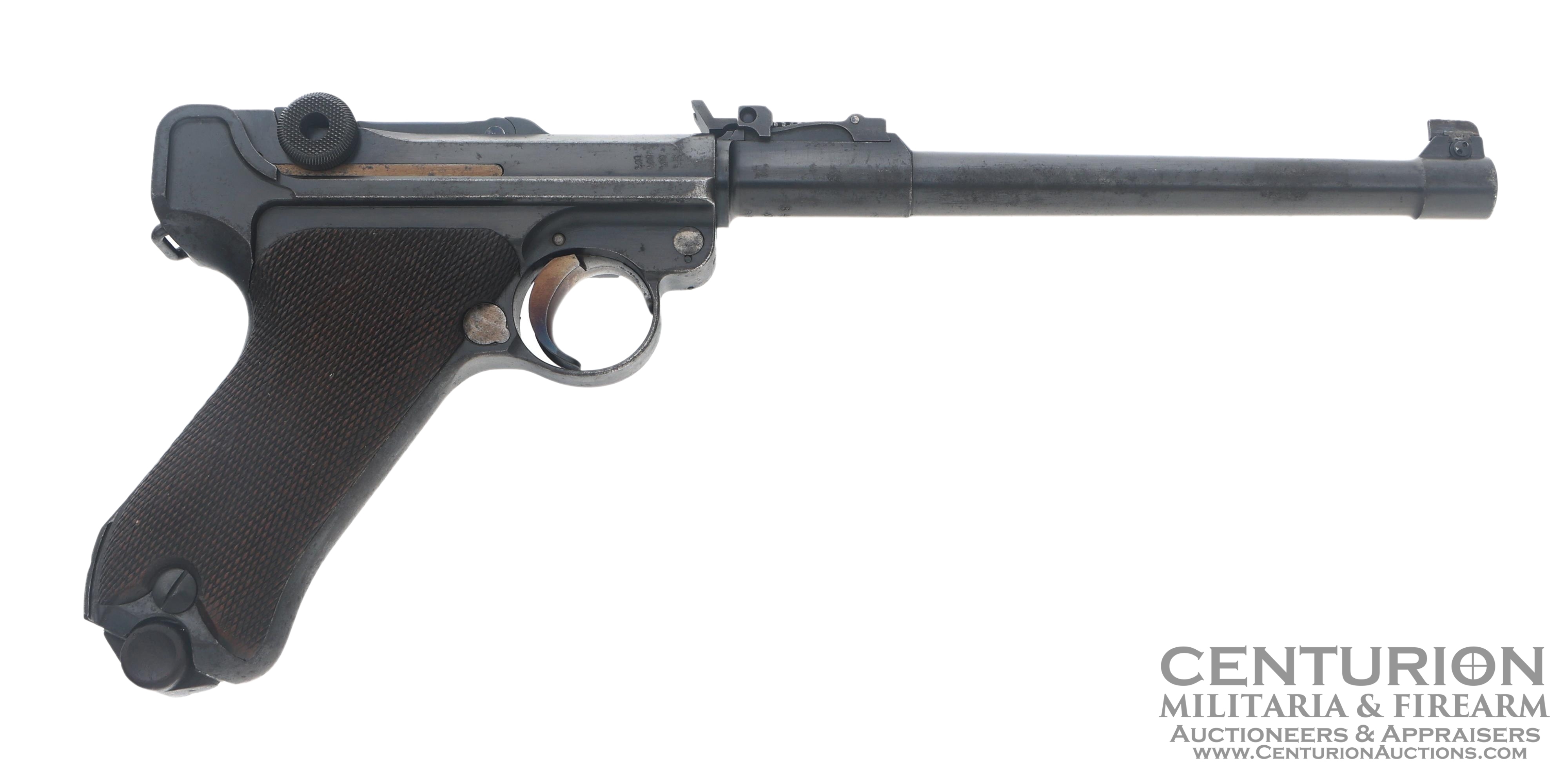 1915 German DWM Model LP 08 9X19mm Caliber Semi Automatic Artillery Luger Pistol 129528