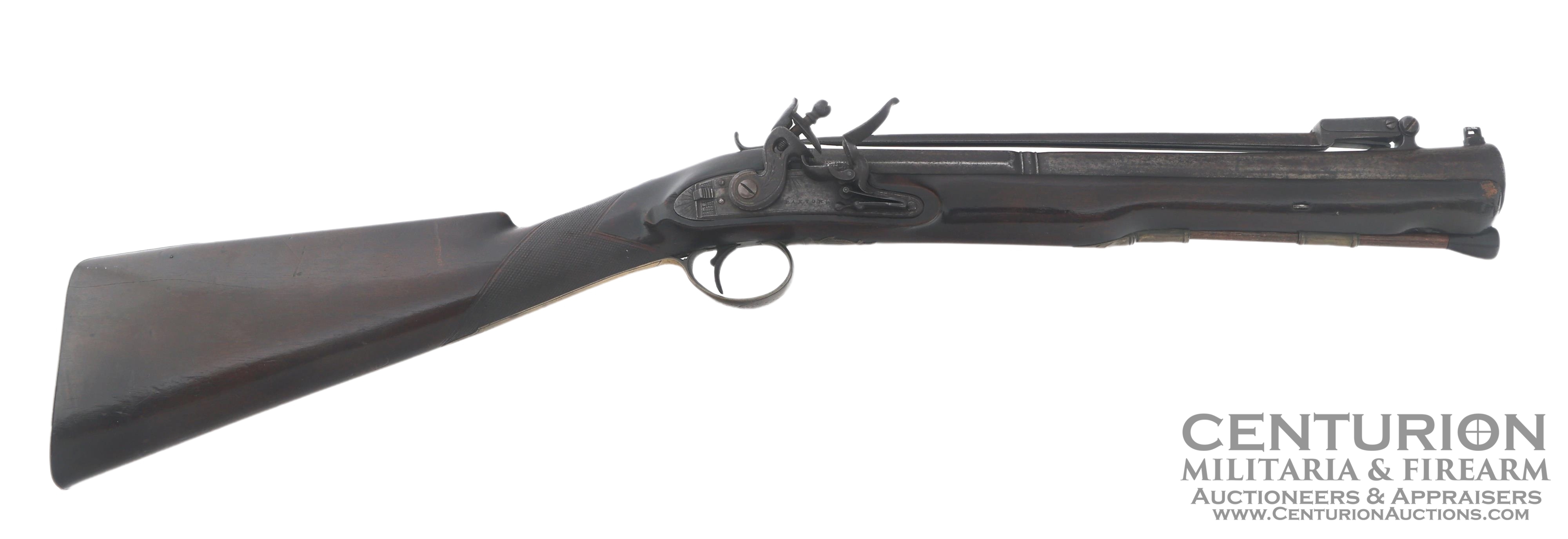 British Paxton Flintlock Blunderbuss With Spring Bayonet 129730