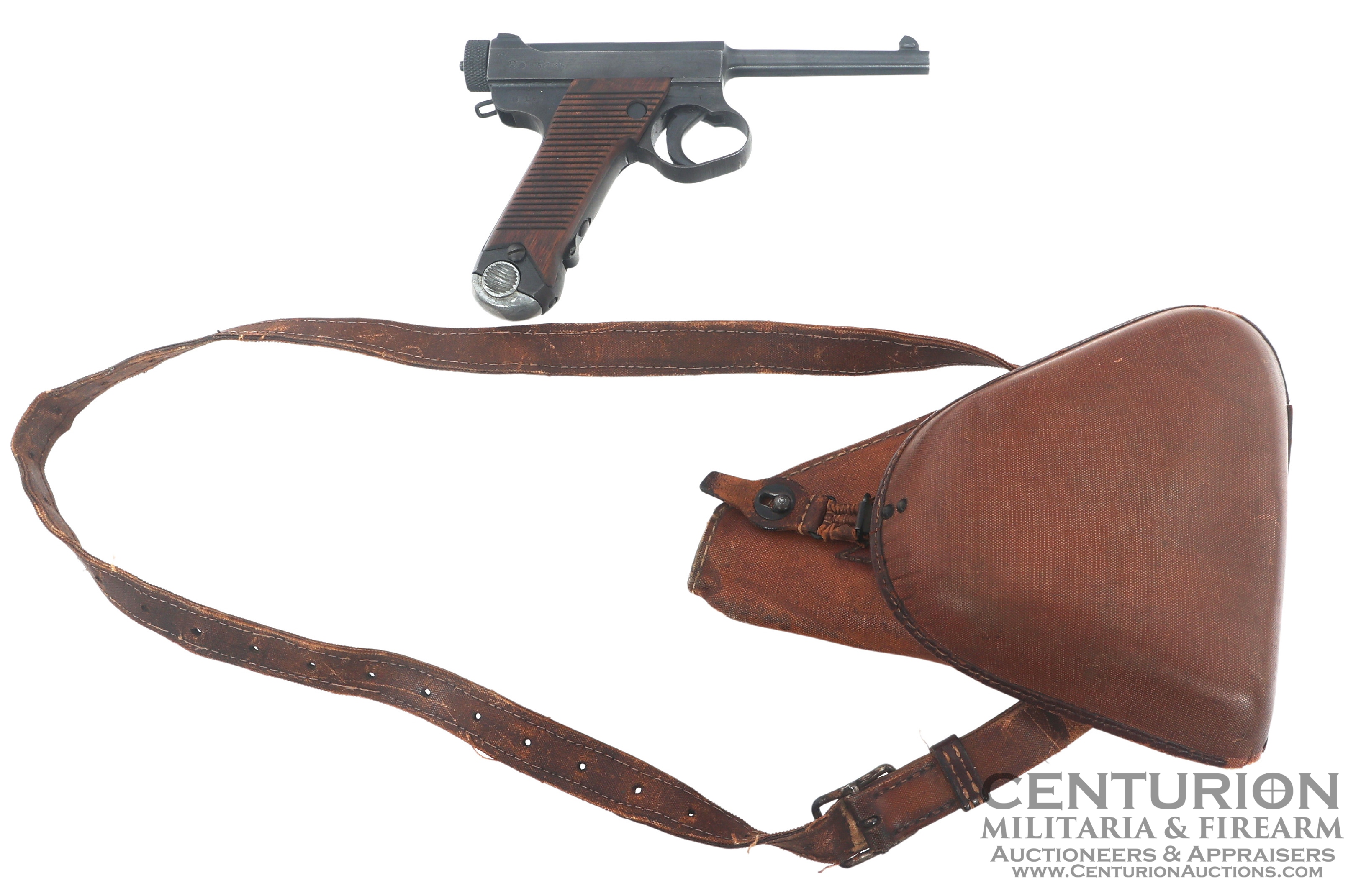 WWII Japanese Toriimatsu Type 14 Nambu pistol and holster - 146027