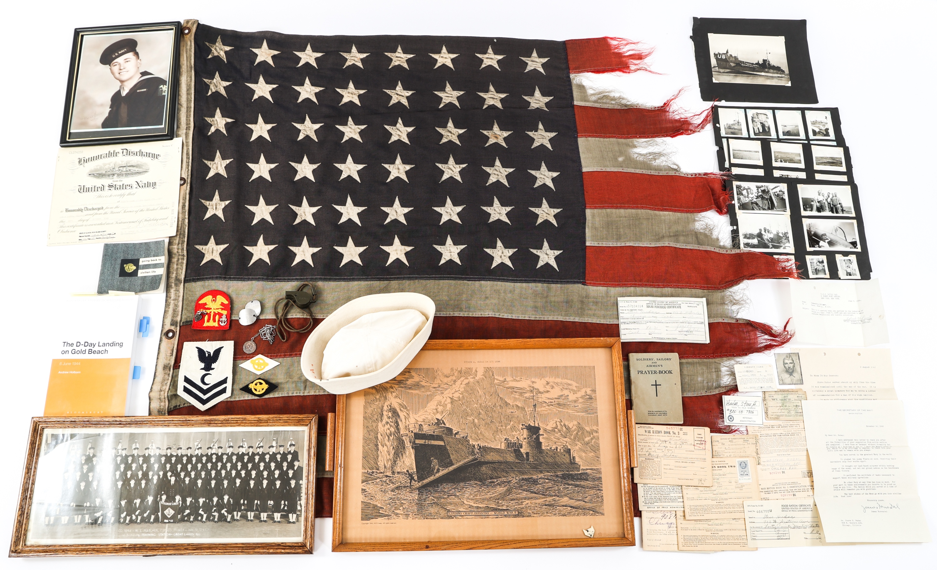 WWII D-DAY FLOWN FLAG LCI (L) 421 - GOLD BEACH | Lot 102609