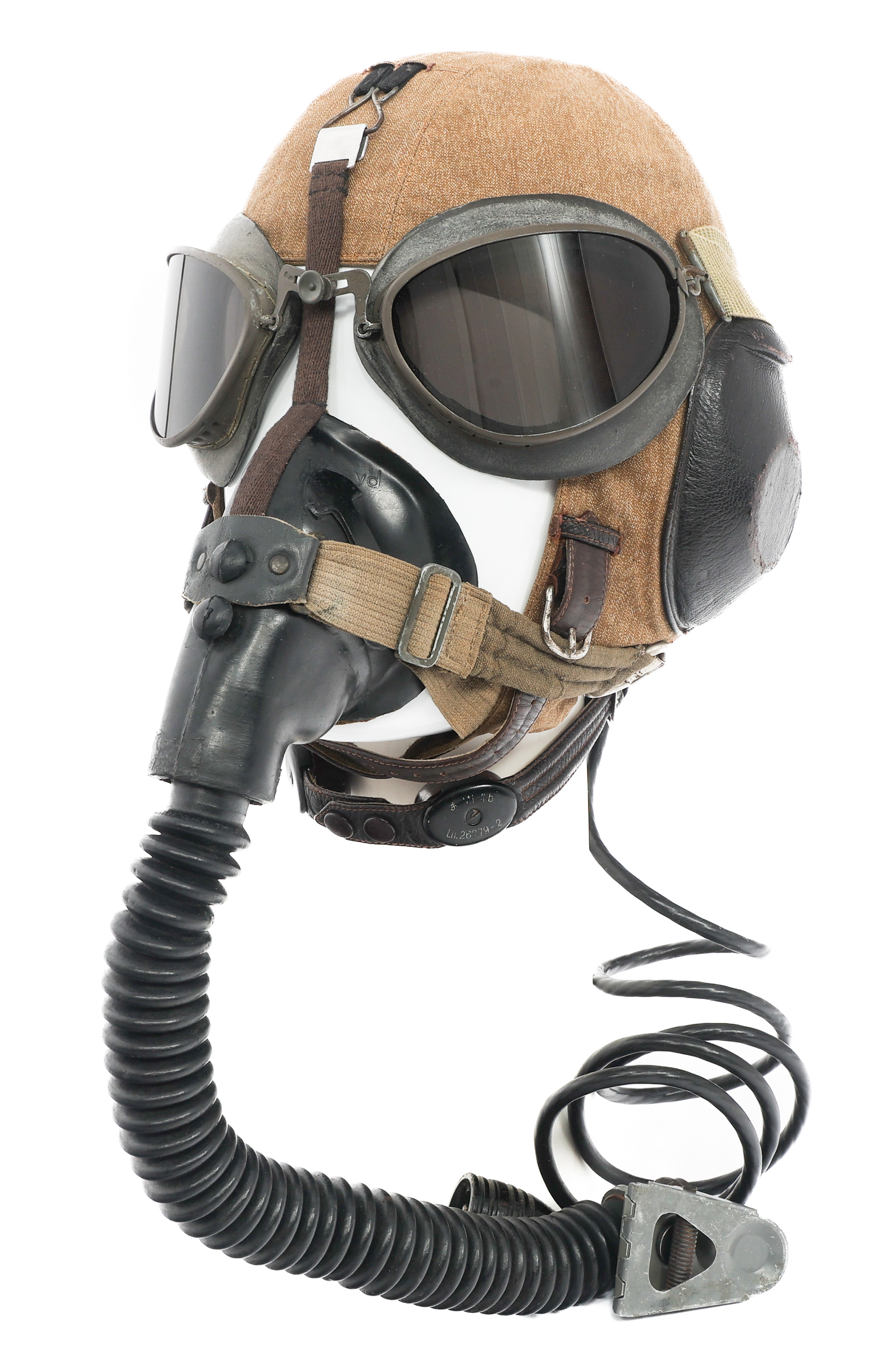 WWII GERMAN LKpS101 FLIGHT HELMET 10-6701 MASK - 123152