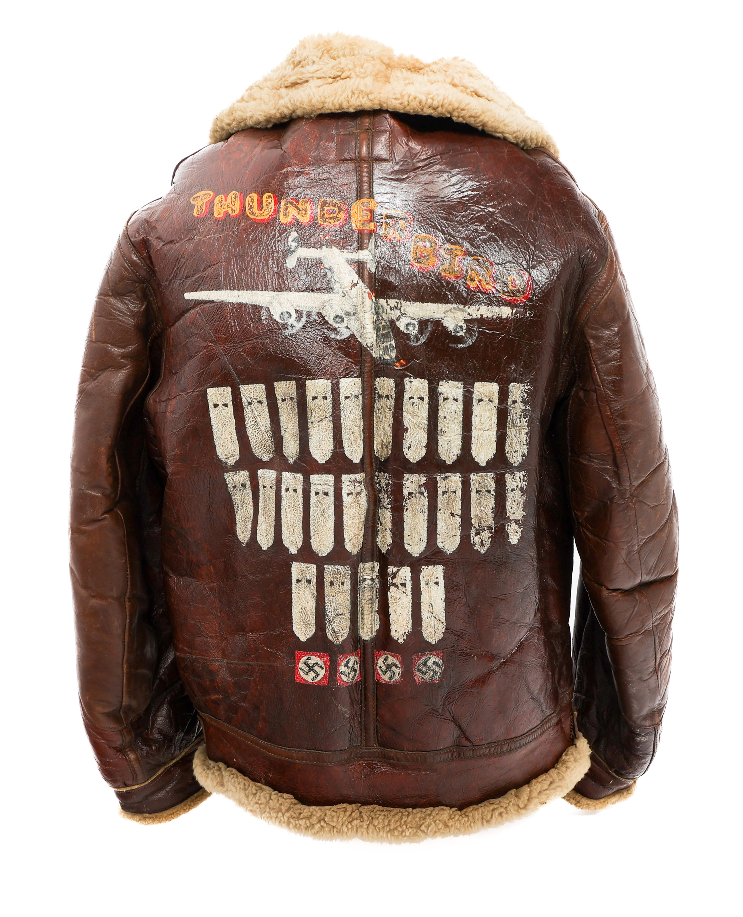 WWII US 8th AAF THUNDERBIRD TYPE B3 PAINTED JACKET - 123614