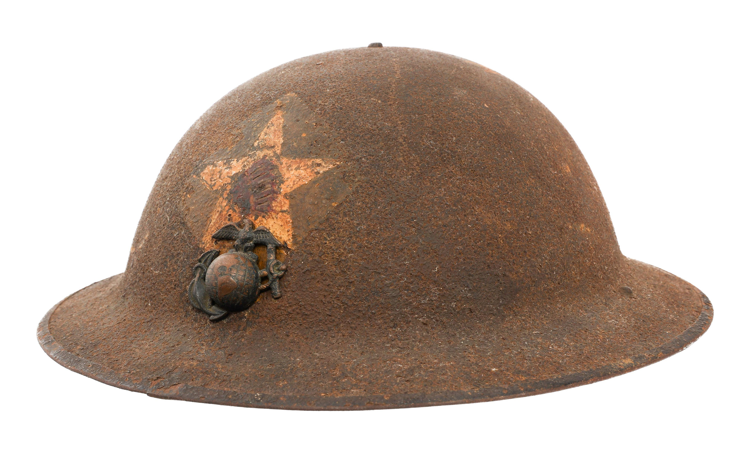 WWI USMC 6th MARINE REGIMENT M1917 HELMET WITH EGA - 123086