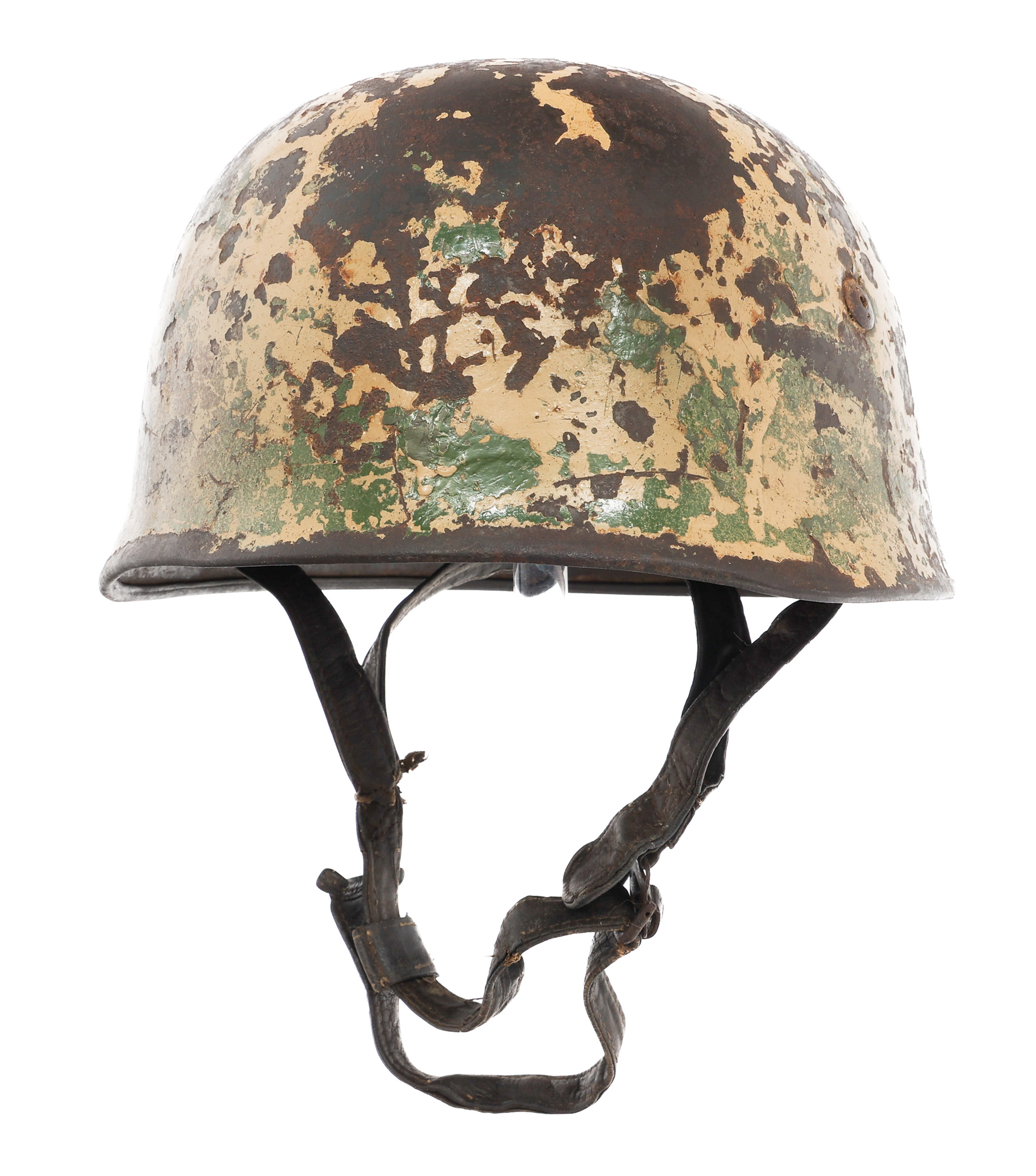 WWII GERMAN DAK CAMOUFLAGE M38 FALLSCHIRMJAGER HELMET 124130