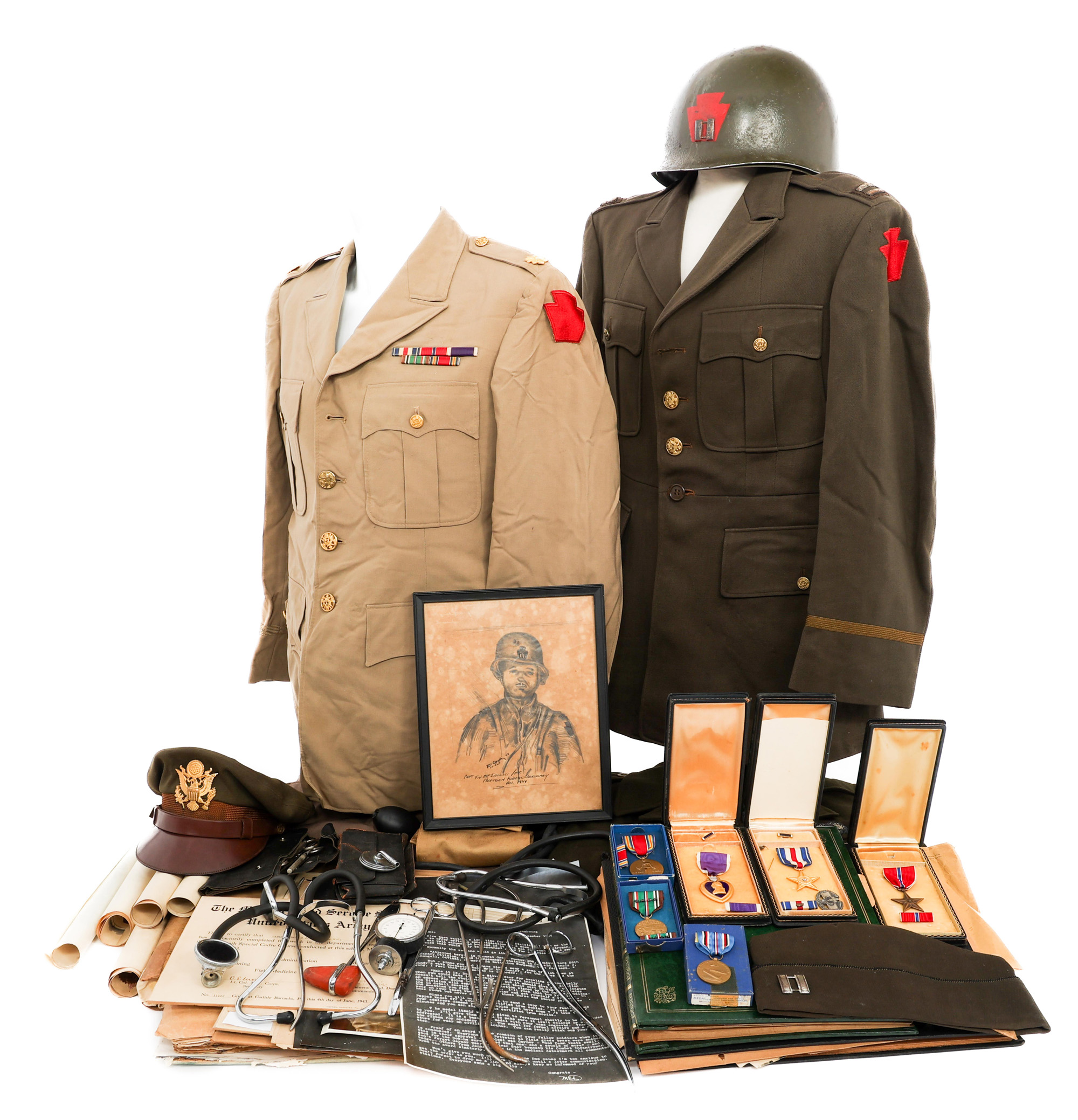 WWII US 28th INFANTRY DIVISION SURGEON NAMED GROUP 124433