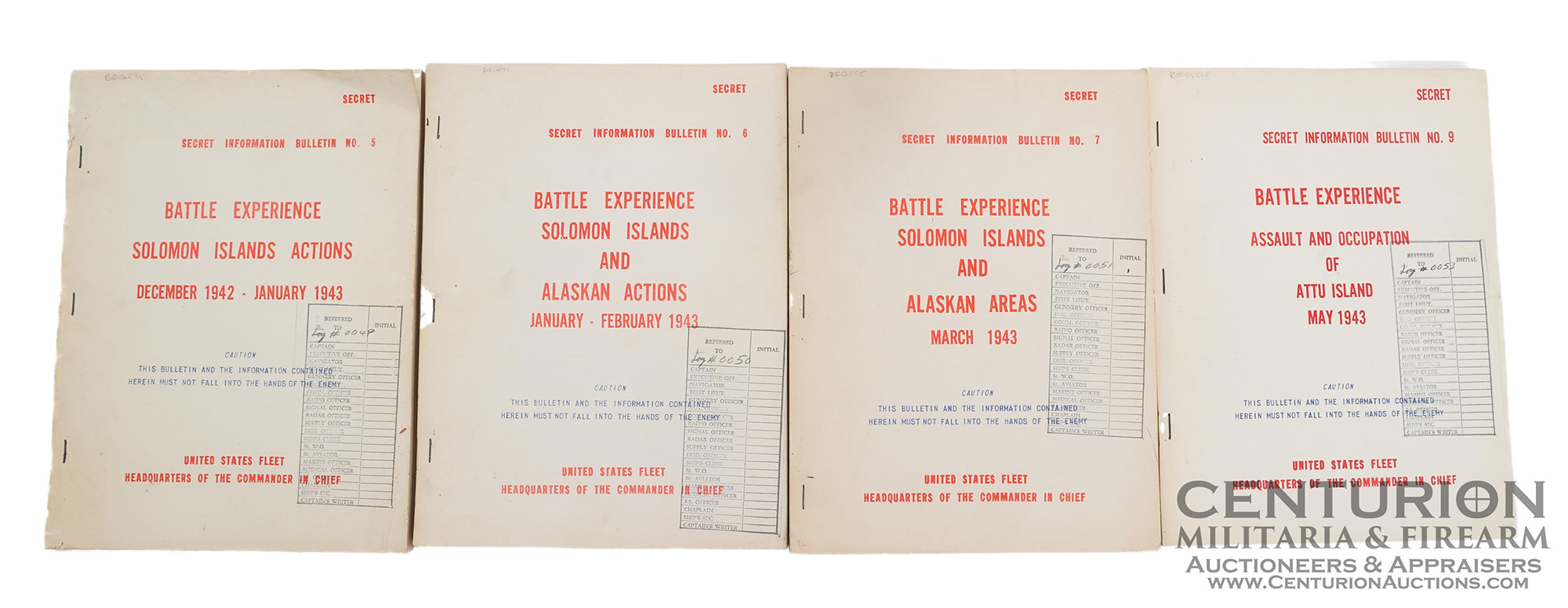 WWII US Intelligence Secret Battle Experience Bulletins for US Fleet Headquarters of the Commander in Chief 128900