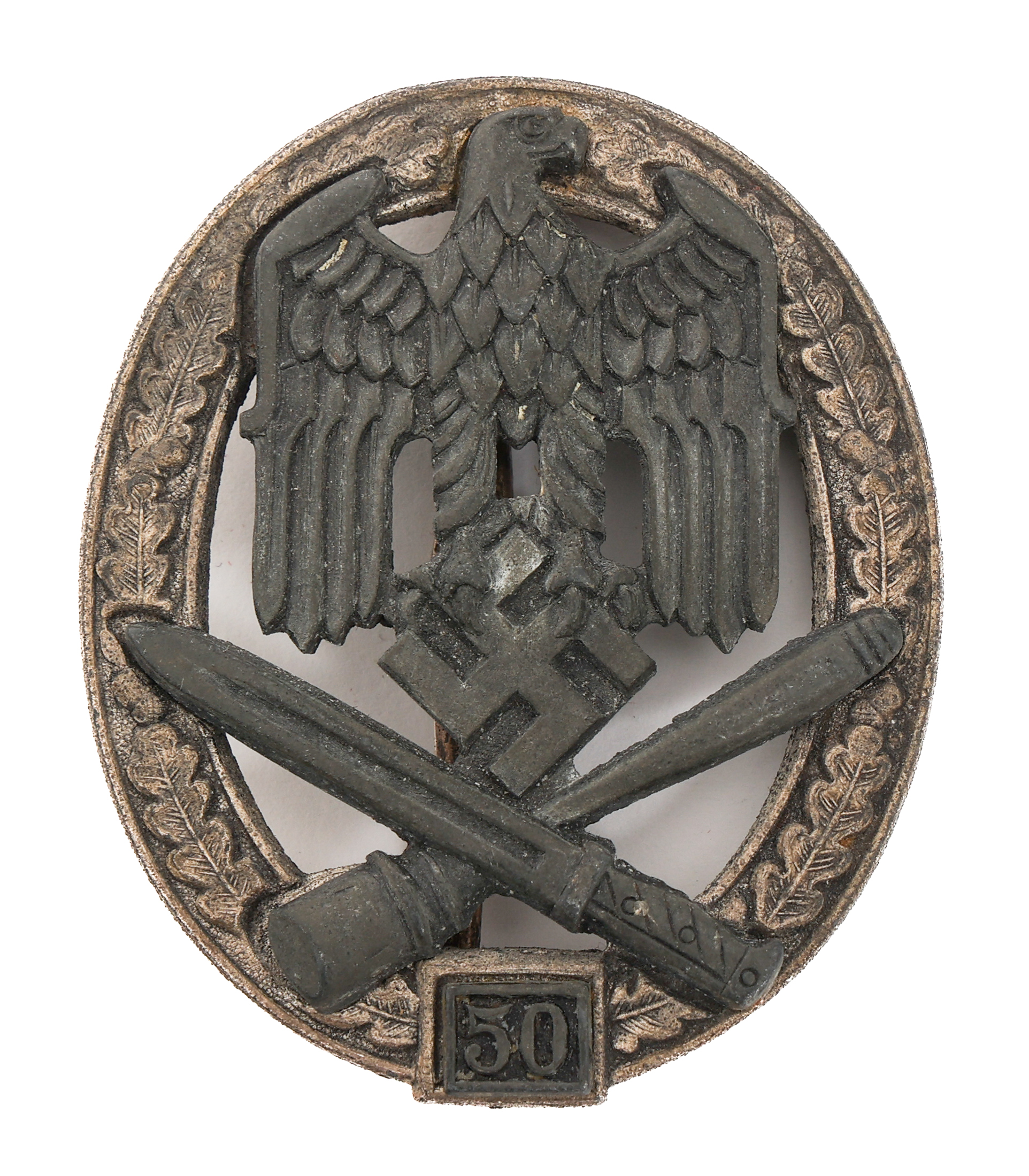 WWII GERMAN GENERAL ASSAULT BADGE 50 CLASS by RK - 132019