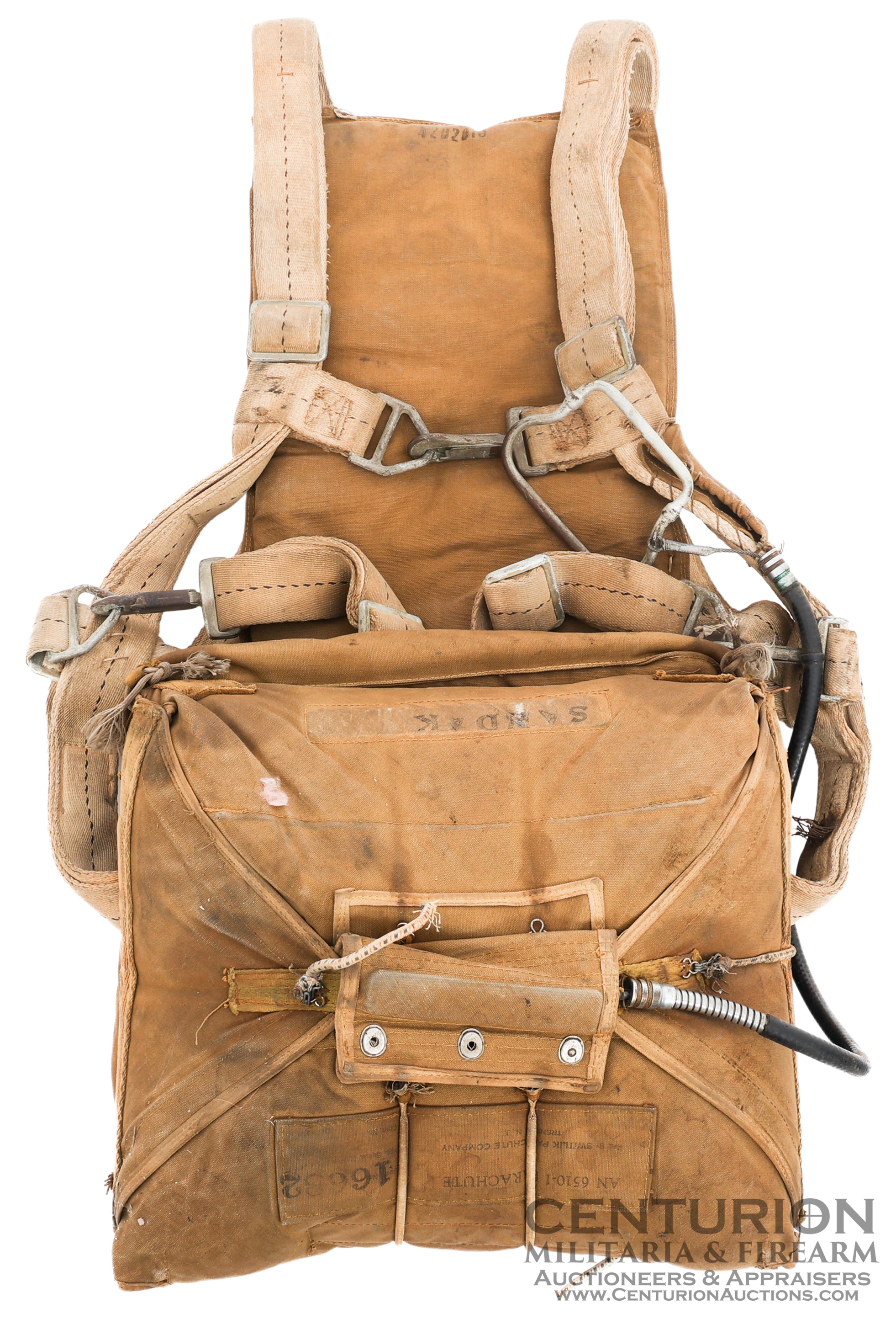 WWII USAAF AN-6510-1 Pilot Parachute Seat Assembly 140580
