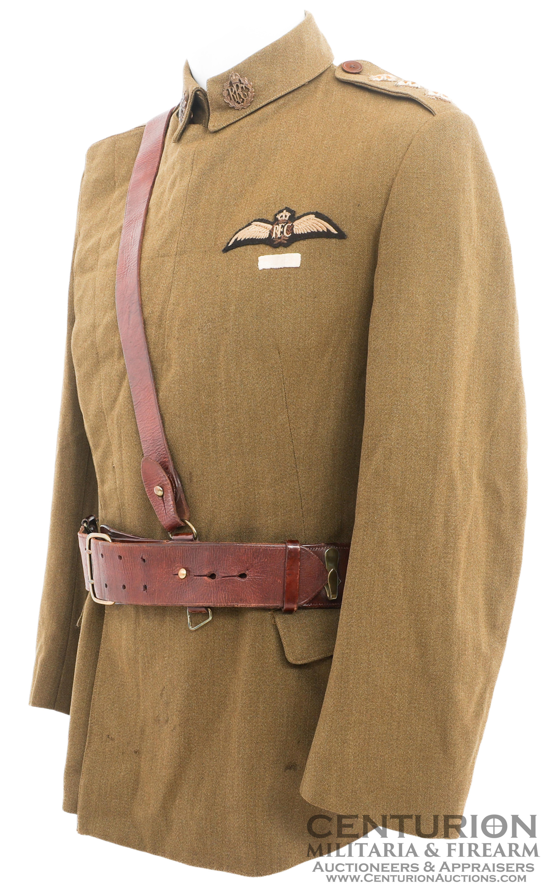 WWI BRITISH RFC CAPTAIN MATERNITY TUNIC BELT 142012