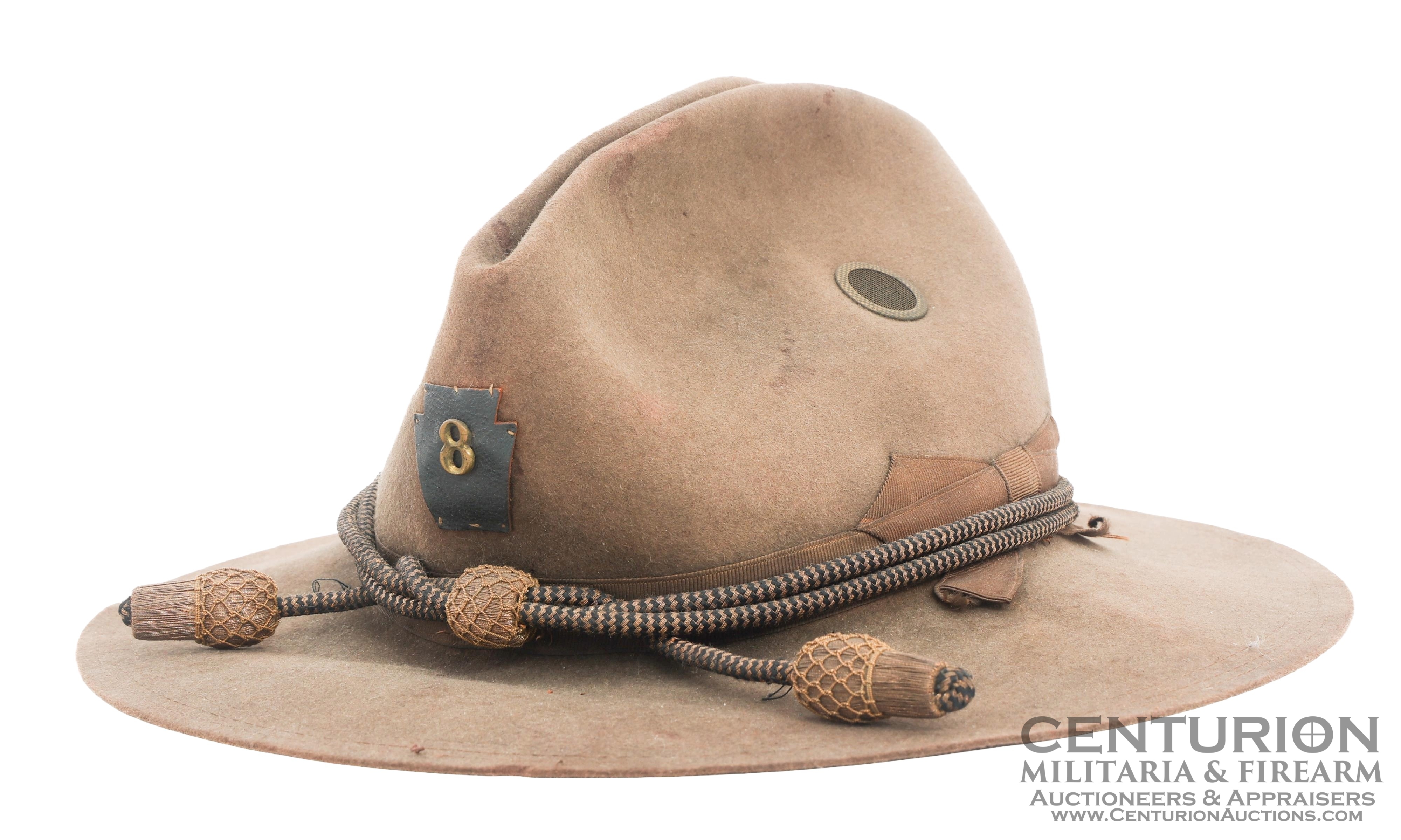 Spanish - American War US Army 28th Division, 8th Regiment, Officer M1899 Campaign Hat -145011