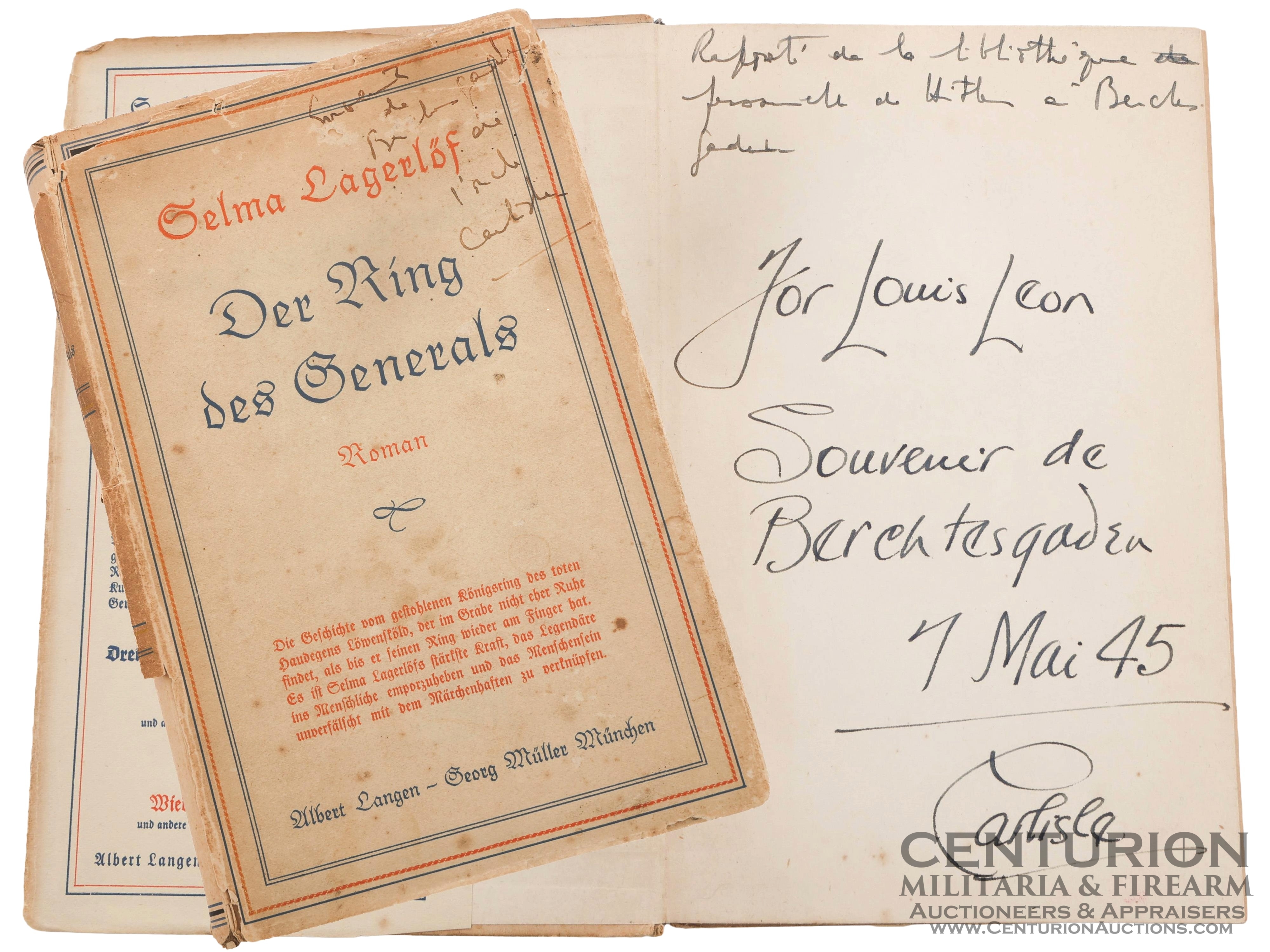 WWII Berchtesgaden Bringback Book | Captured by US Army Colonel Carlisle V. Allan - 145389