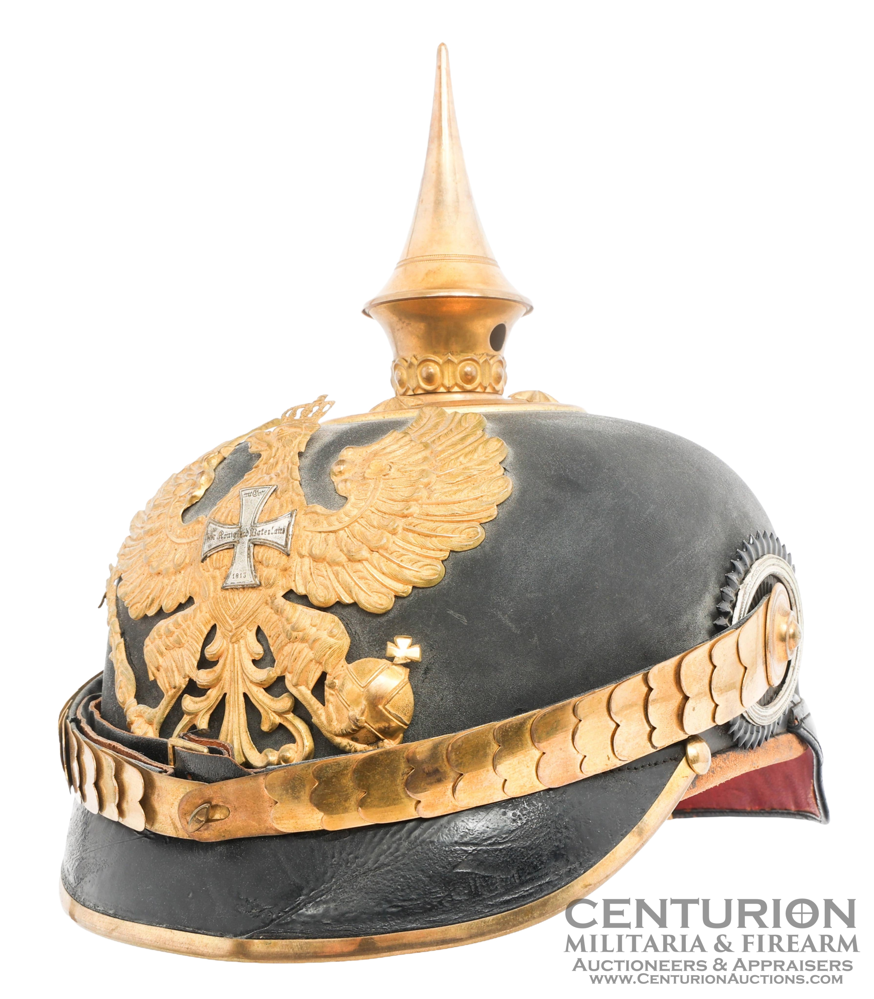 WWI Imperial German Prussian Reserve Officer Pickelhaube with Field Cover - 145042