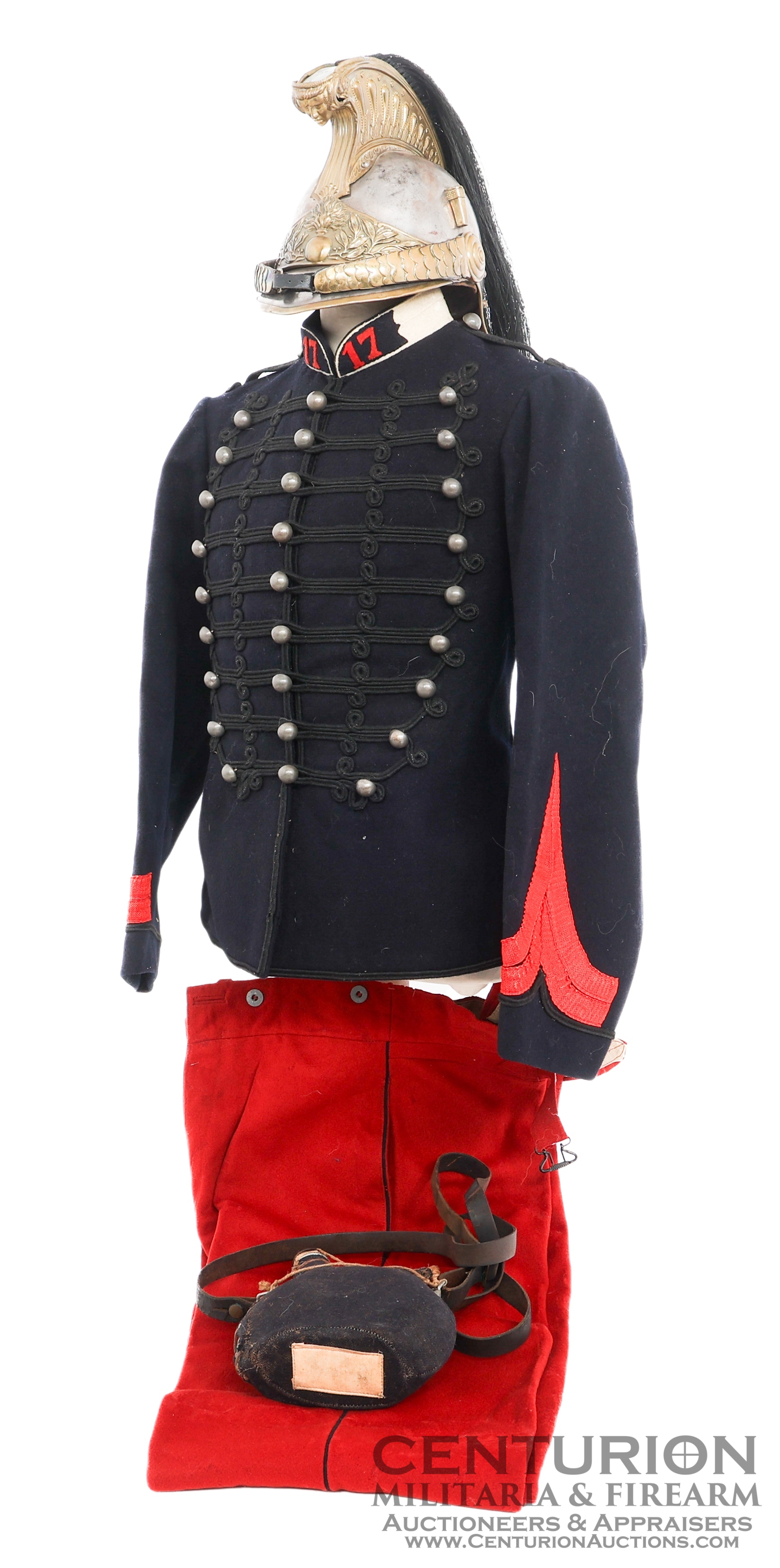 19th C French 3rd Republic 17th Dragoon Regiment NCO Uniform Set 147124