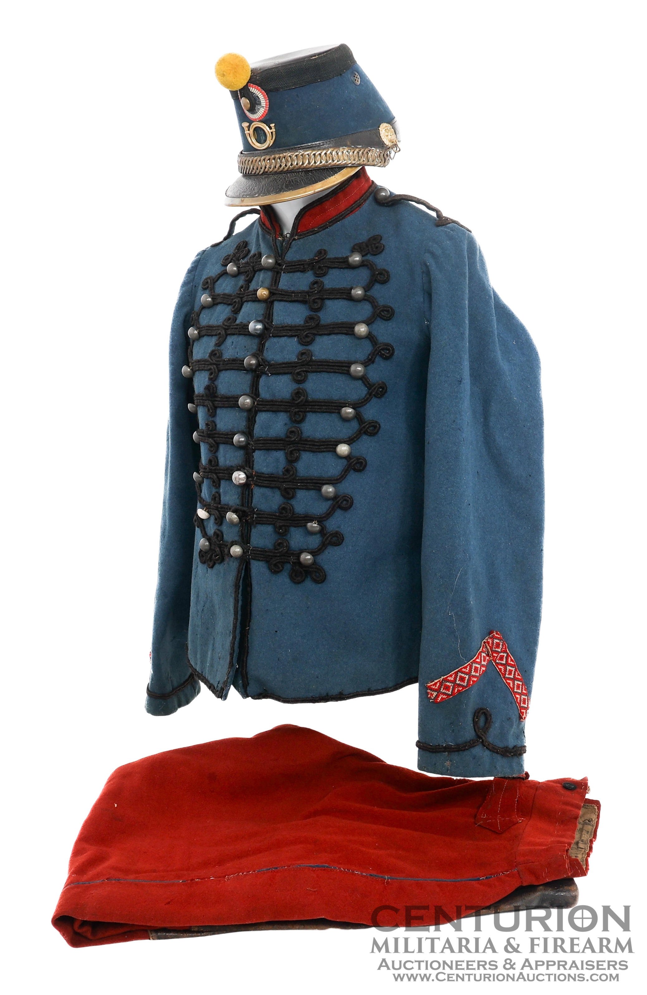 19th C French 3rd Republic Chasseur a Cheval Trumpeter Uniform Set 147123