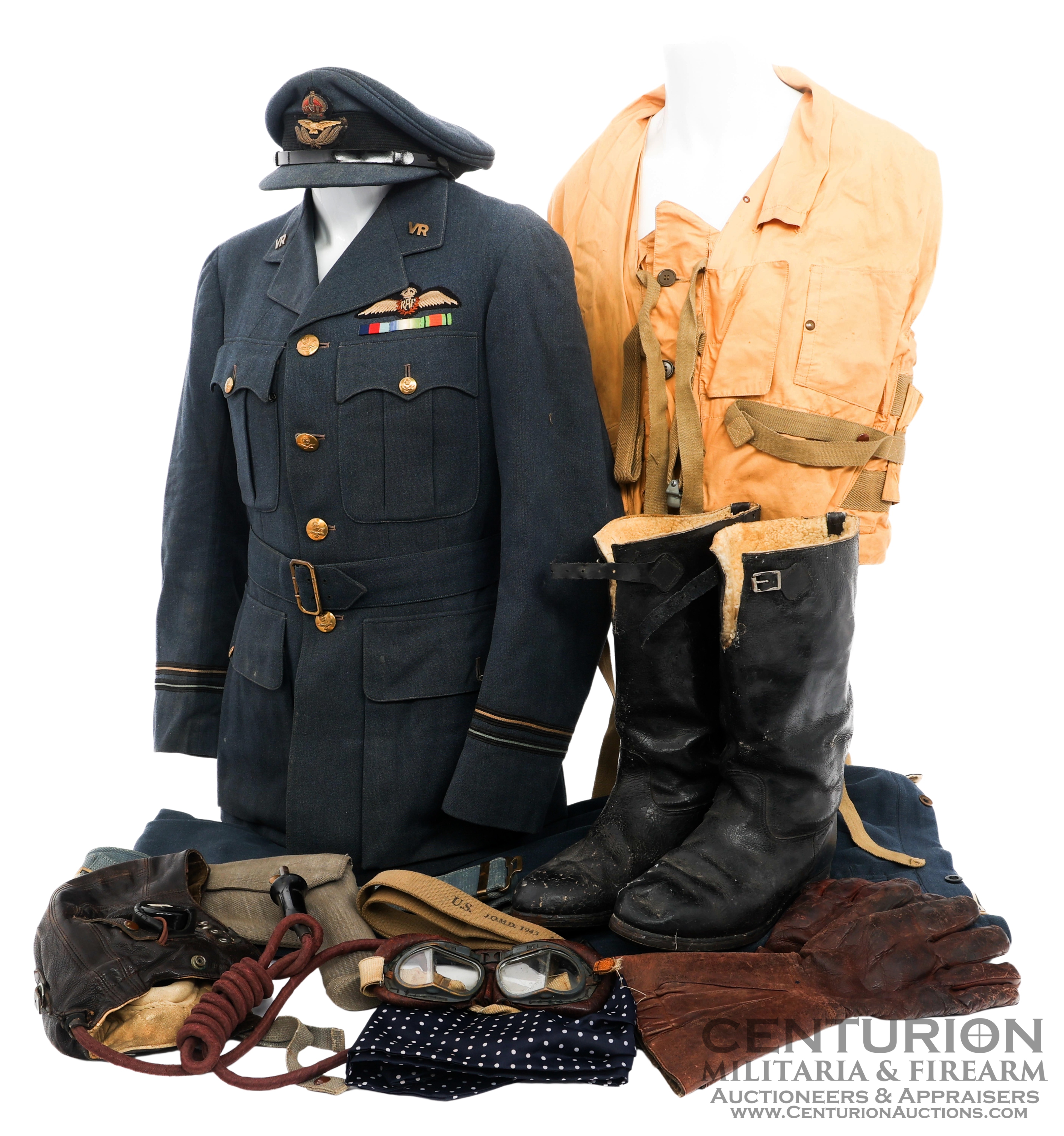 WWII British RAF Volunteer Officer Uniform Flight Gear 