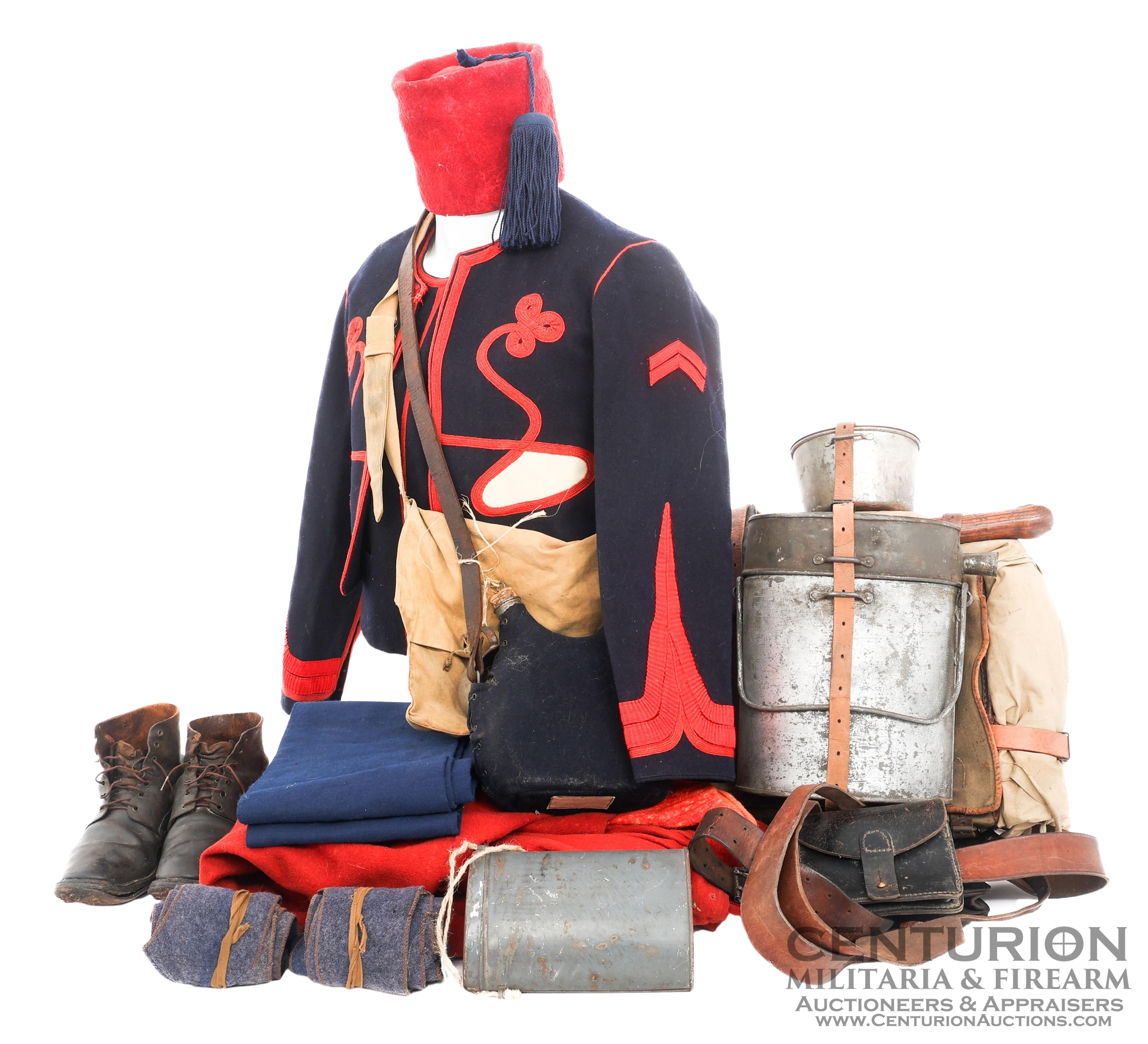 WWI French Army 2nd Zouave Regiment Uniform and Field Gear Set 147143