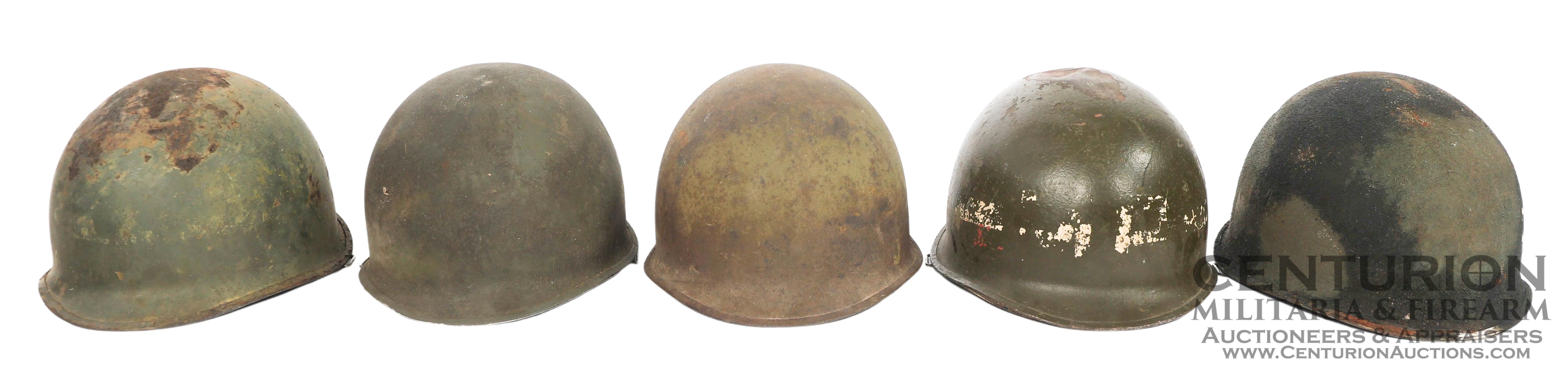 WWII US ARMY M1 COMBAT HELMETS & SHELLS - 152007