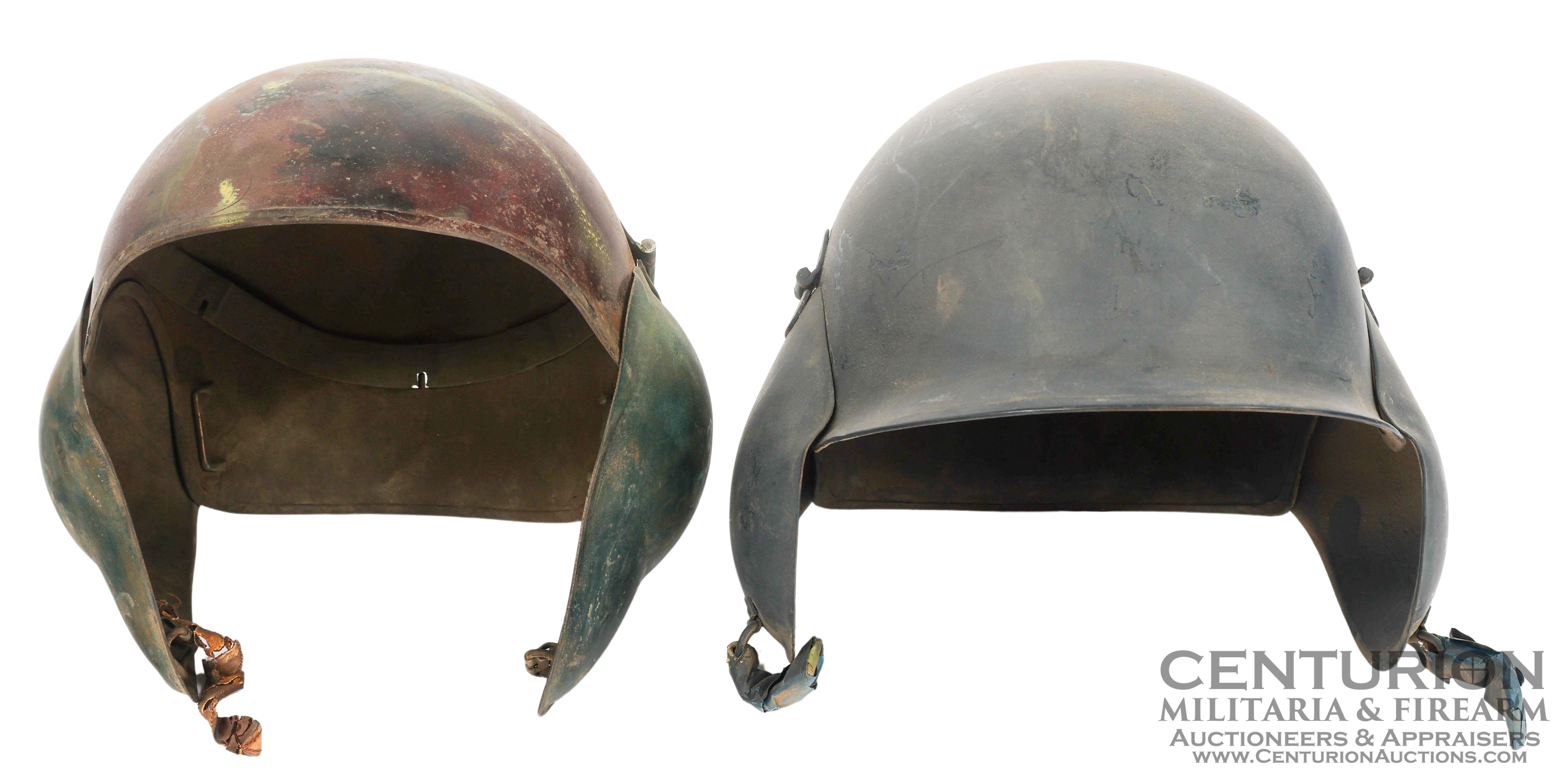 WWII USAAF M5 AERIAL GUNNER FLAK HELMET SHELLS - 152008