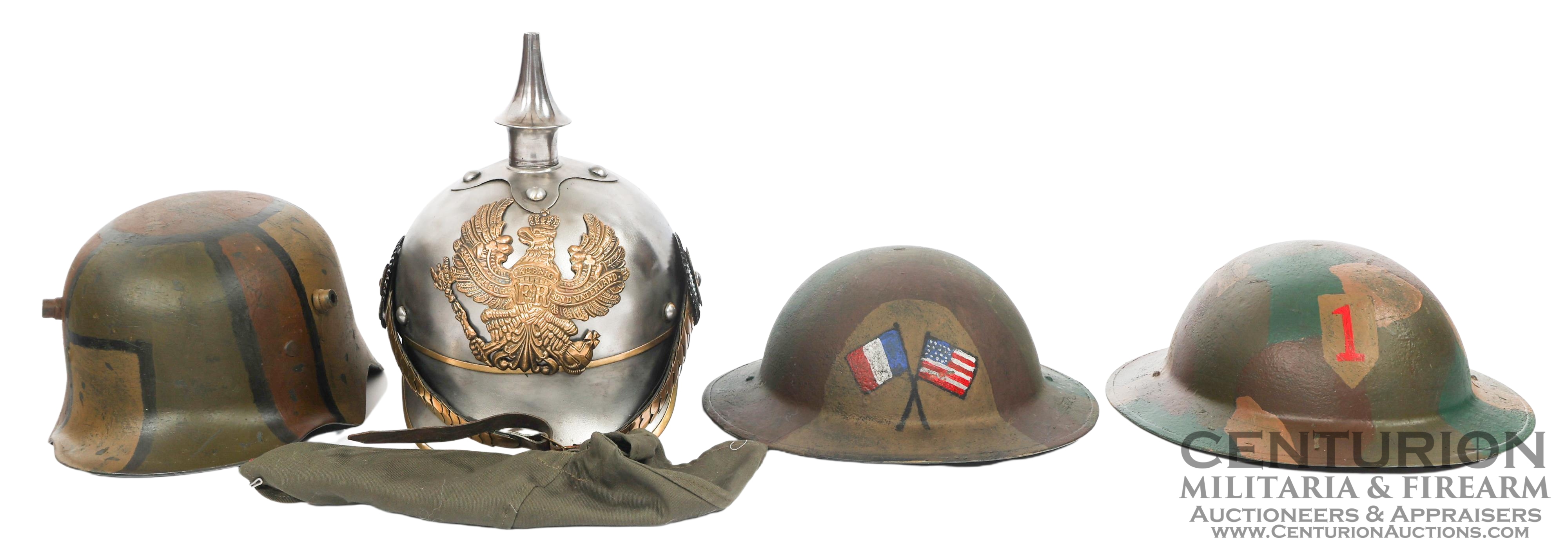 REENACTOR US & GERMAN HELMETS - 152227 REENACTOR US & GERMAN HELMETS - 152227