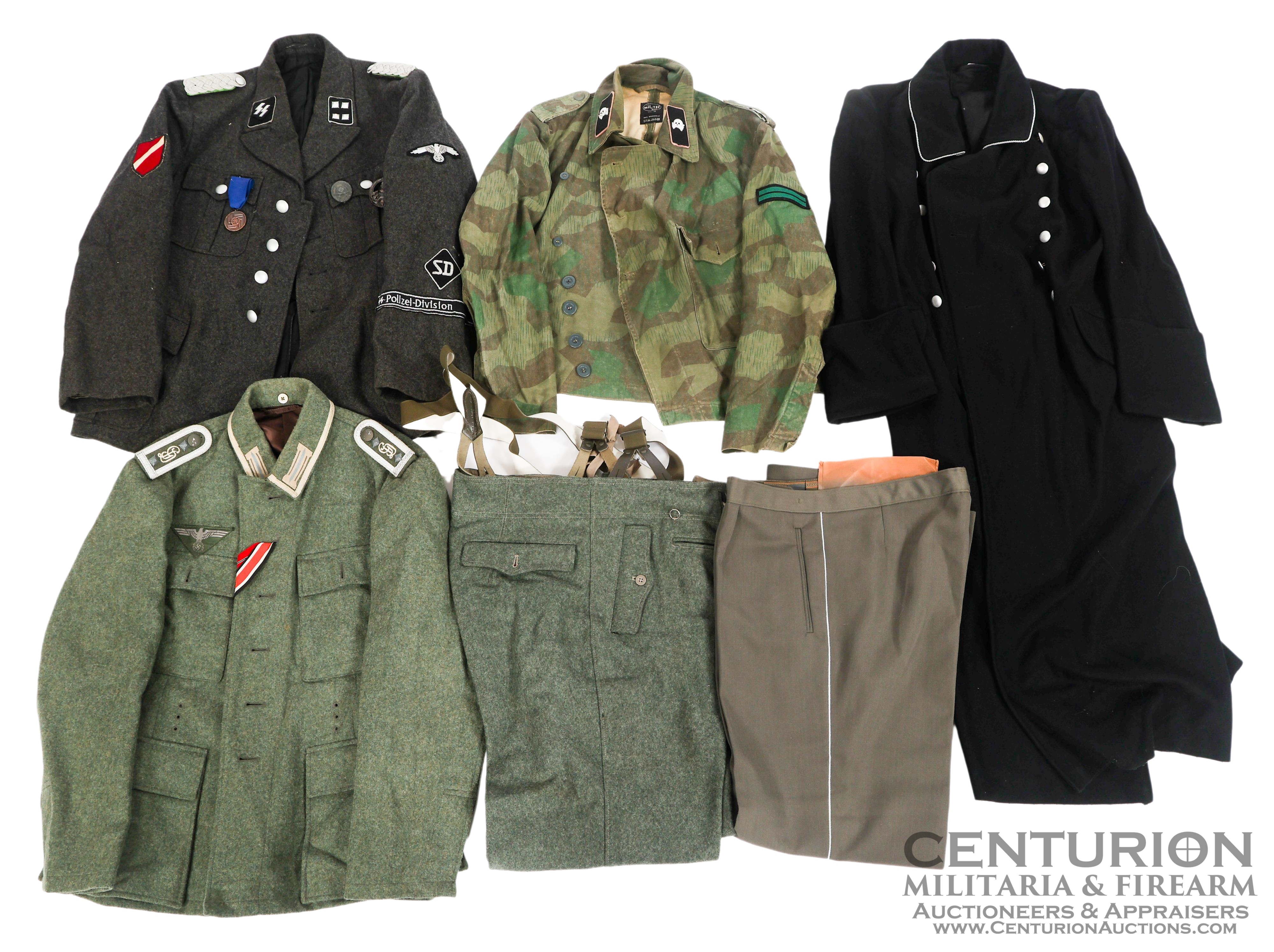 REENACTOR WWII GERMAN TUNICS, SHIRT & TROUSERS - 152229 REENACTOR WWII GERMAN TUNICS, SHIRT & TROUSERS - 152229