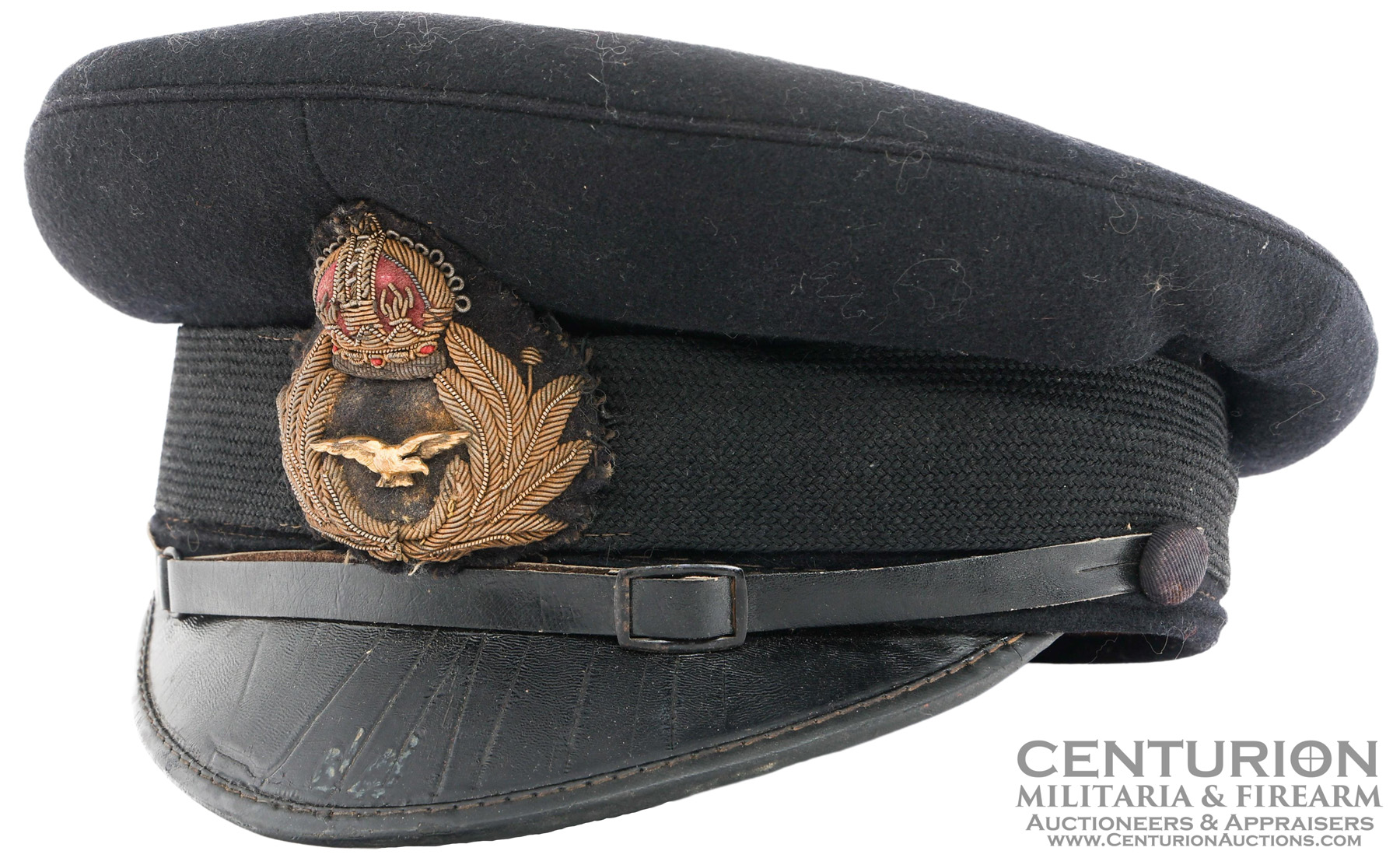 WWI UK ROYAL NAVAL AIR SERVICE OFFICER VISOR CAP 153015