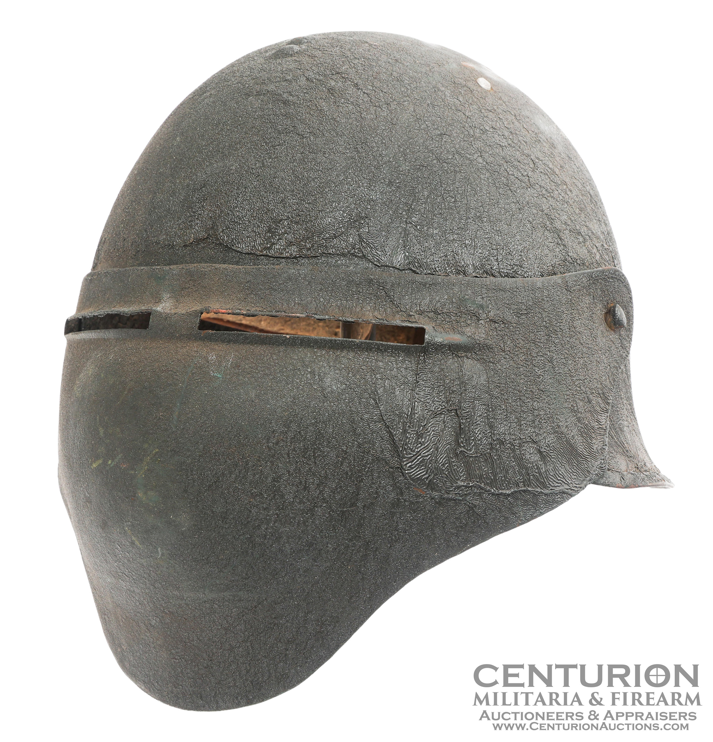 Exceptional example of a WWI US American Expeditionary Force Ford Experimental Combat Helmet Model Number Eight 164044