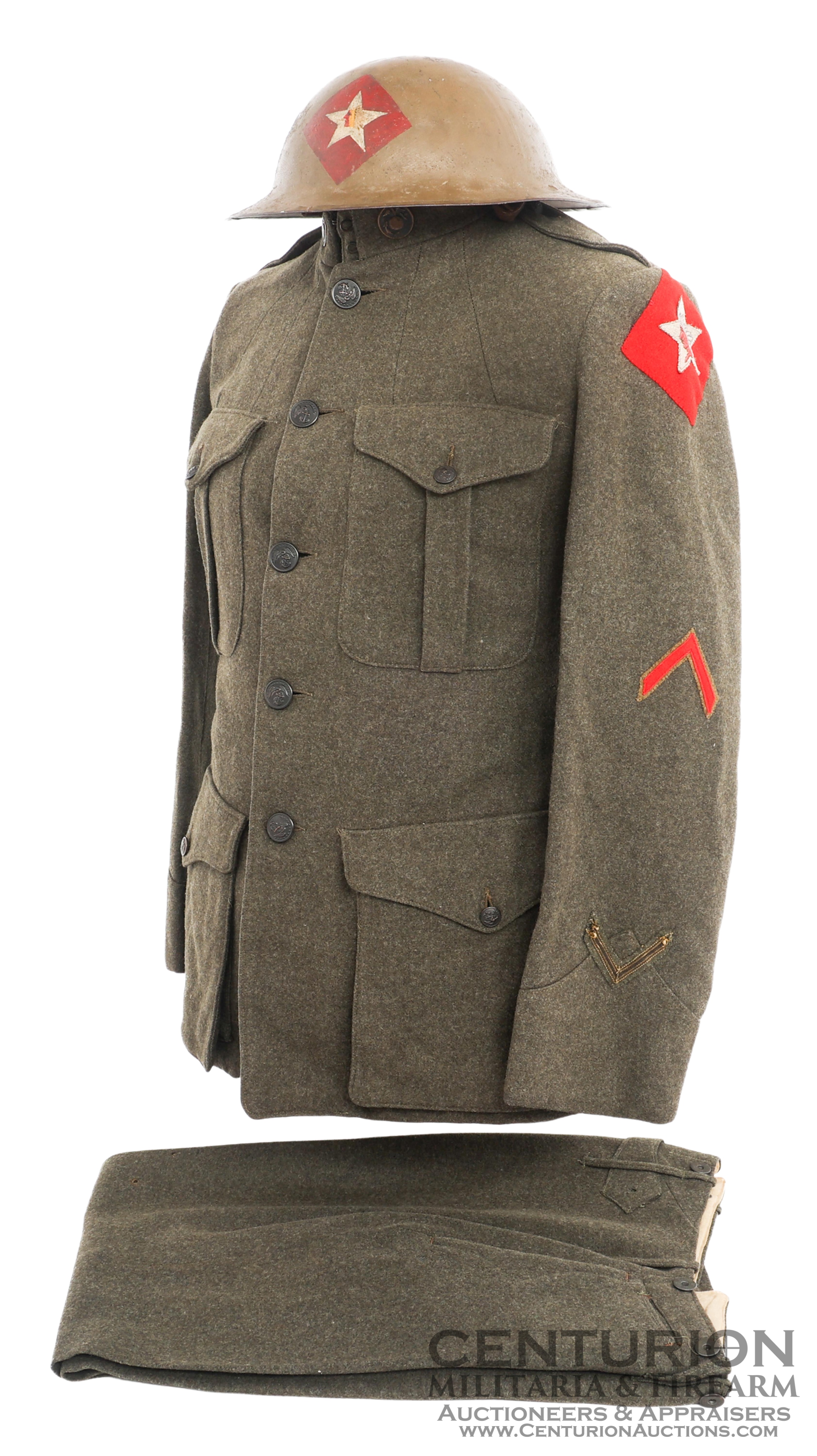 WWI USMC 6th Marines, 1st Battalion Uniform and Helmet 164160