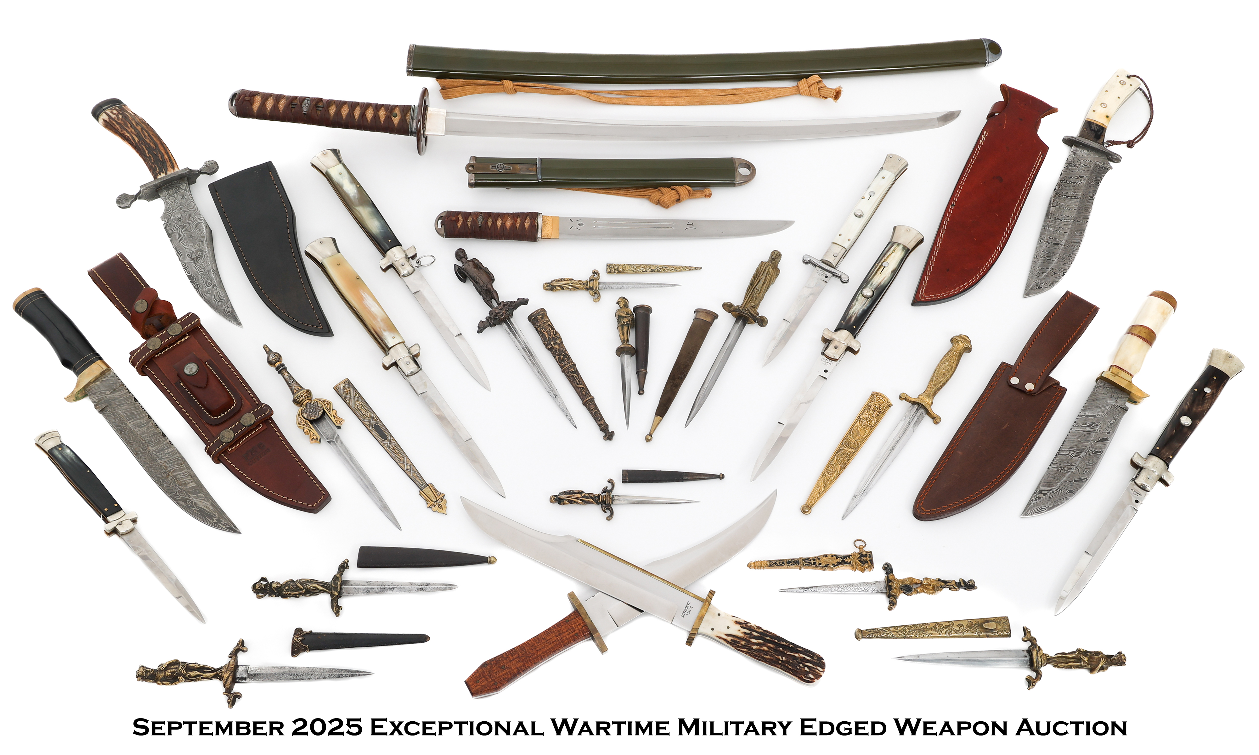 Military Edged Weapon Auction Selling Swords Daggers Bayonets Fighting Knives 9 25