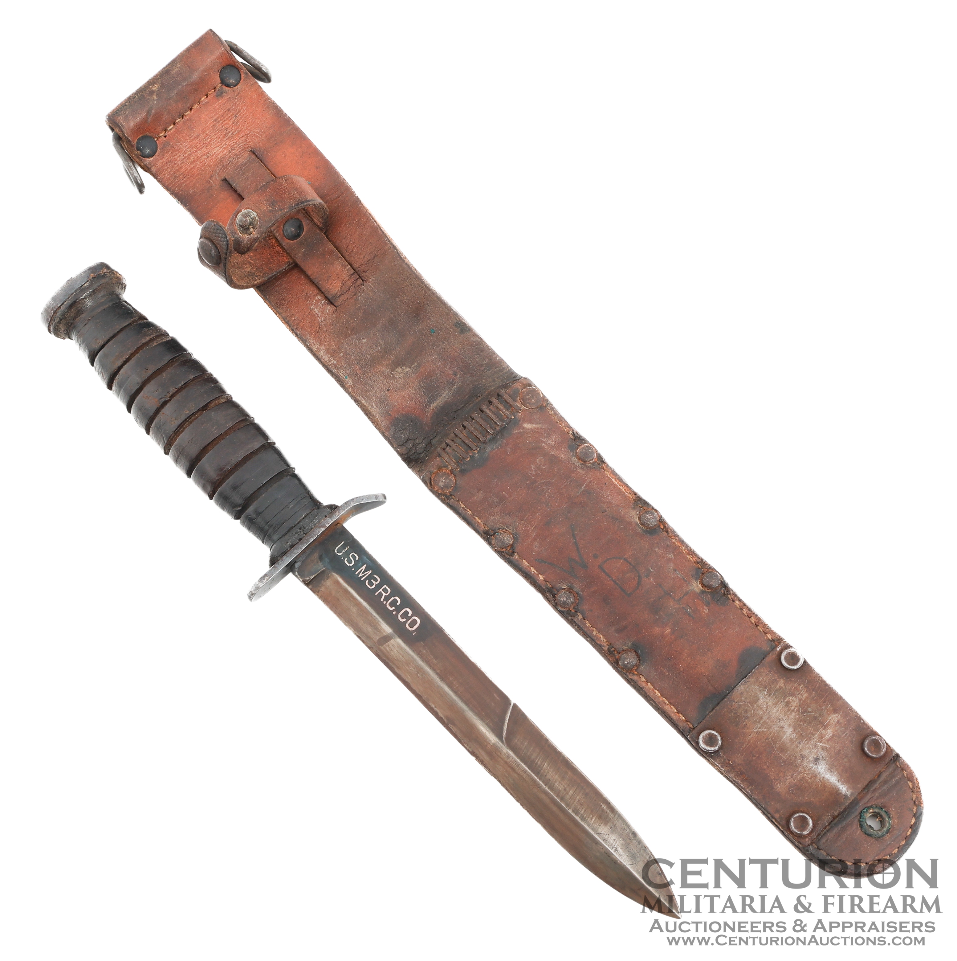 WWII US M3 FIGHTING KNIFE by ROBESON M6 SHEATH 135302