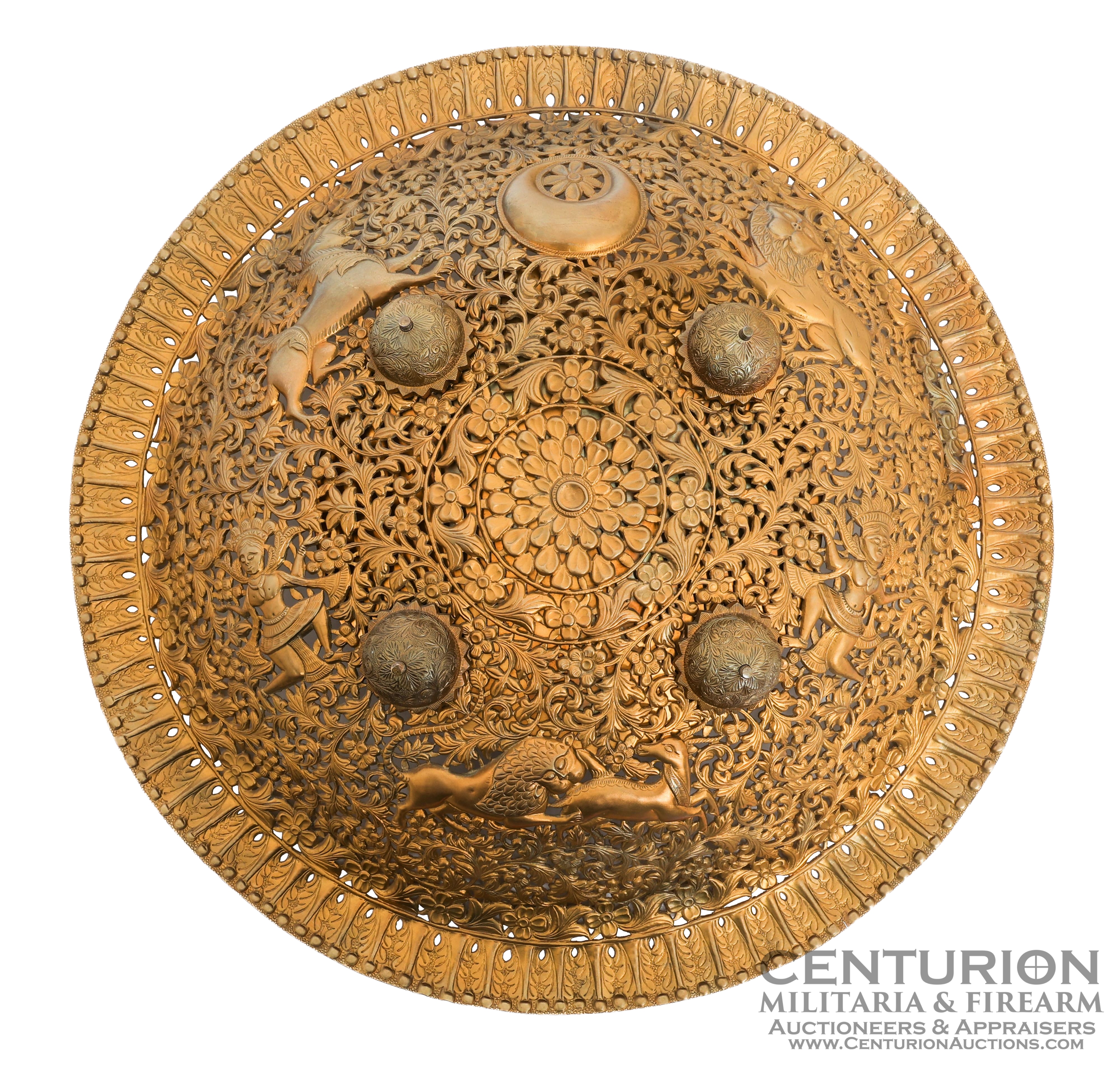 18th Century Mogul Empire Army Brass Shield 151002