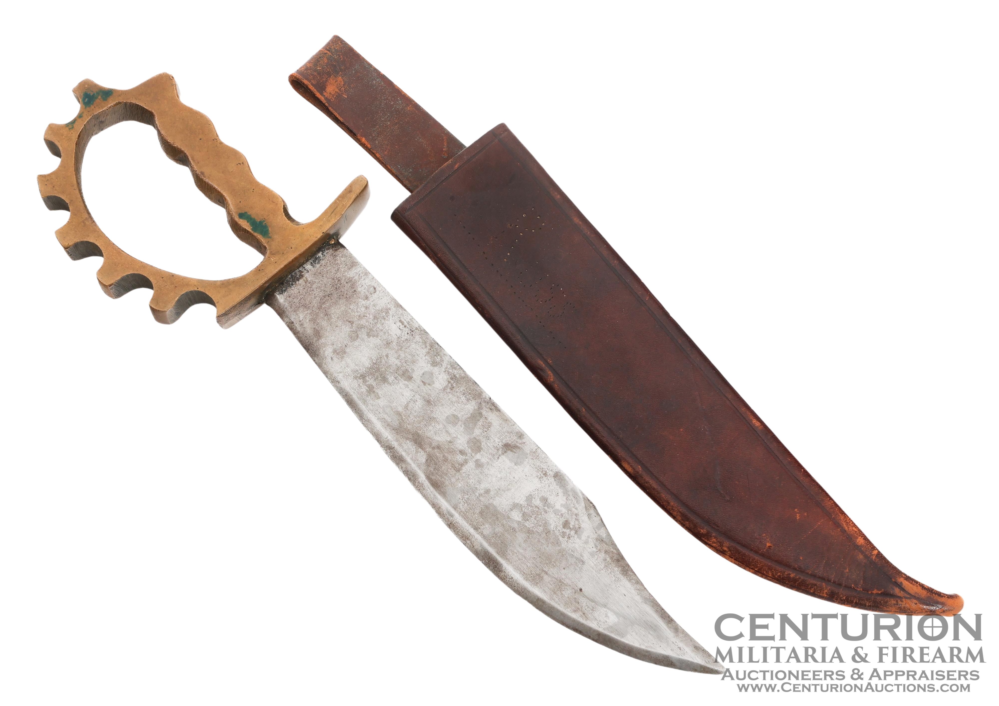 WWII Australian Made US Army Ranger Large Brass Knuckle Knife 151238