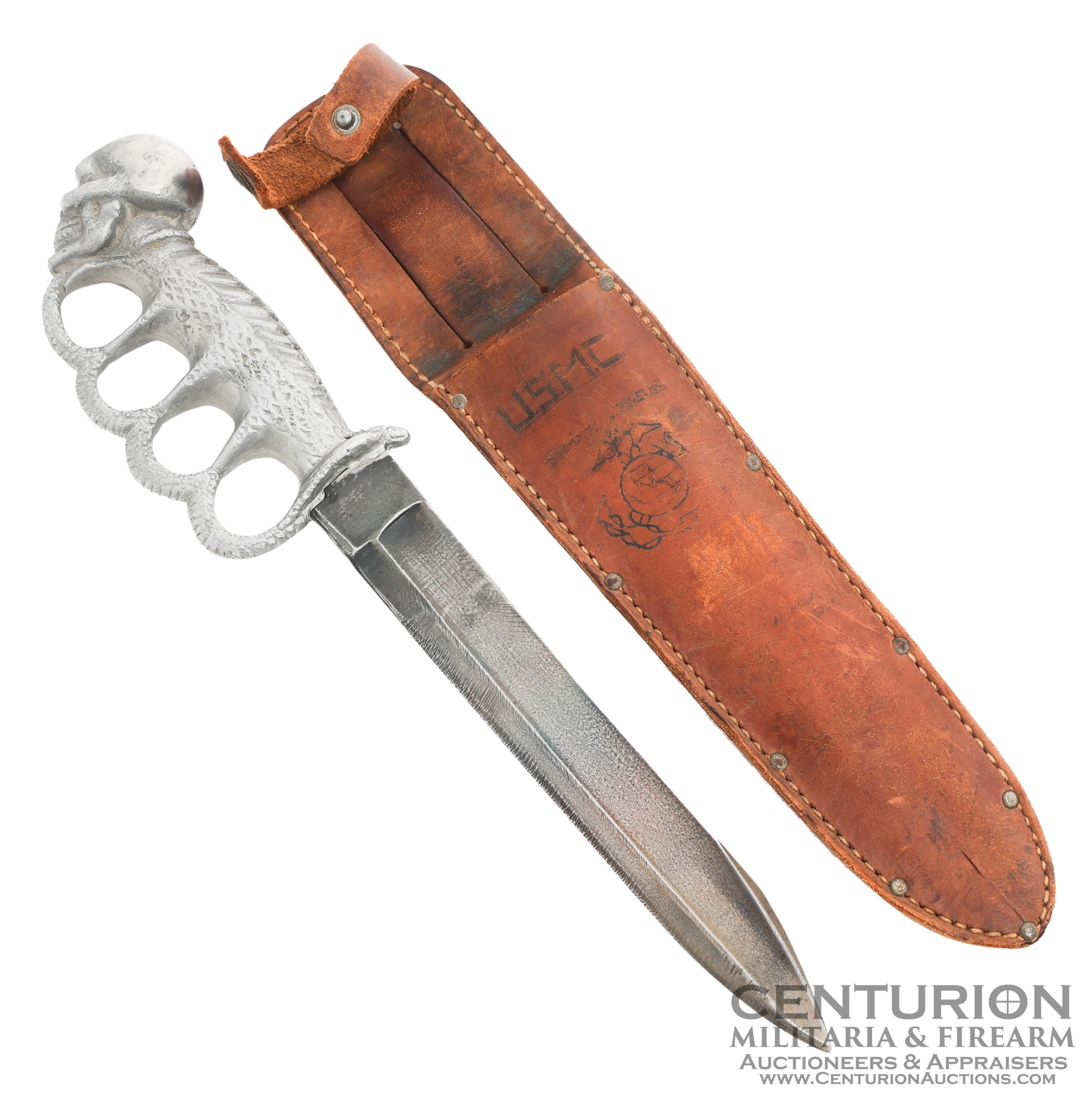 WWII USMC Theater Made Pig Nose Knuckle Knife 151208