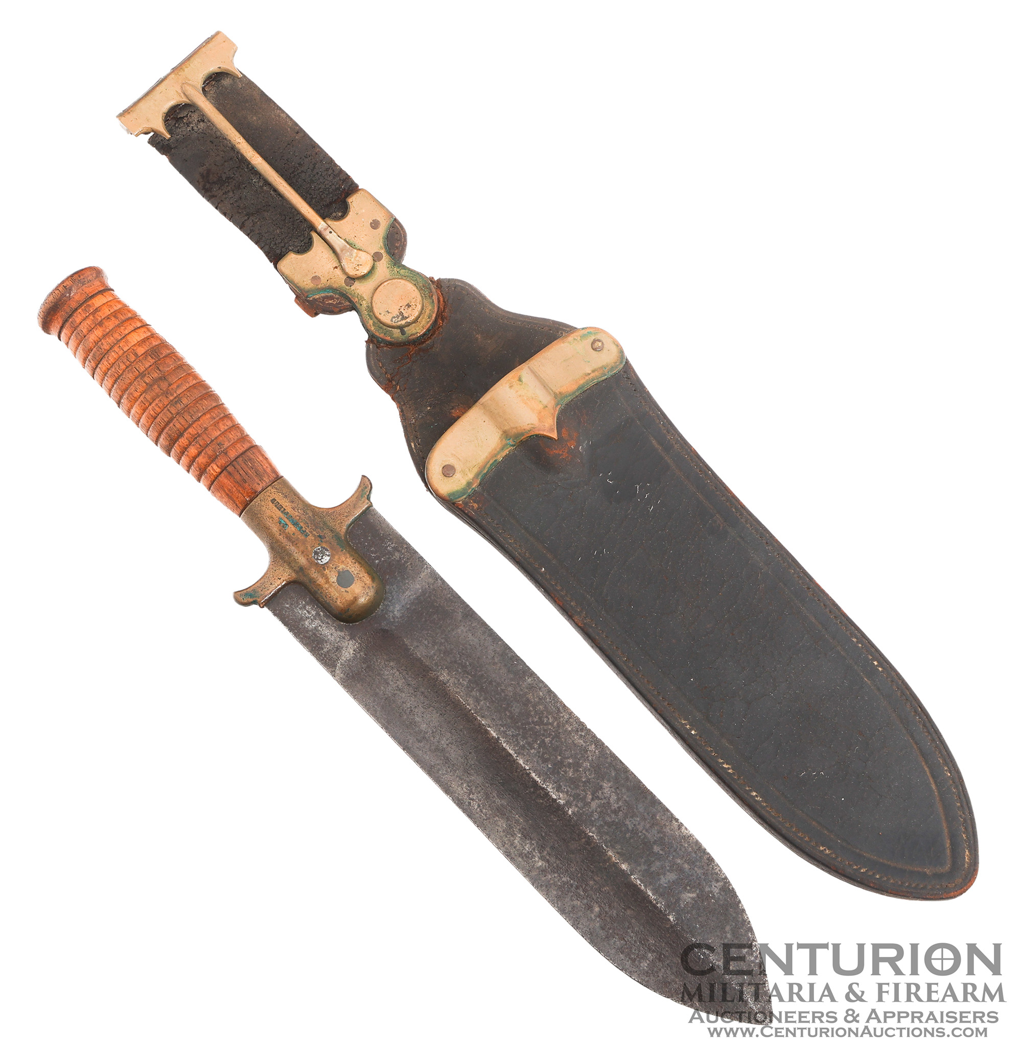 U.S. Springfield Model 1880 Hunting Knife with Varney Scabbard - 155070