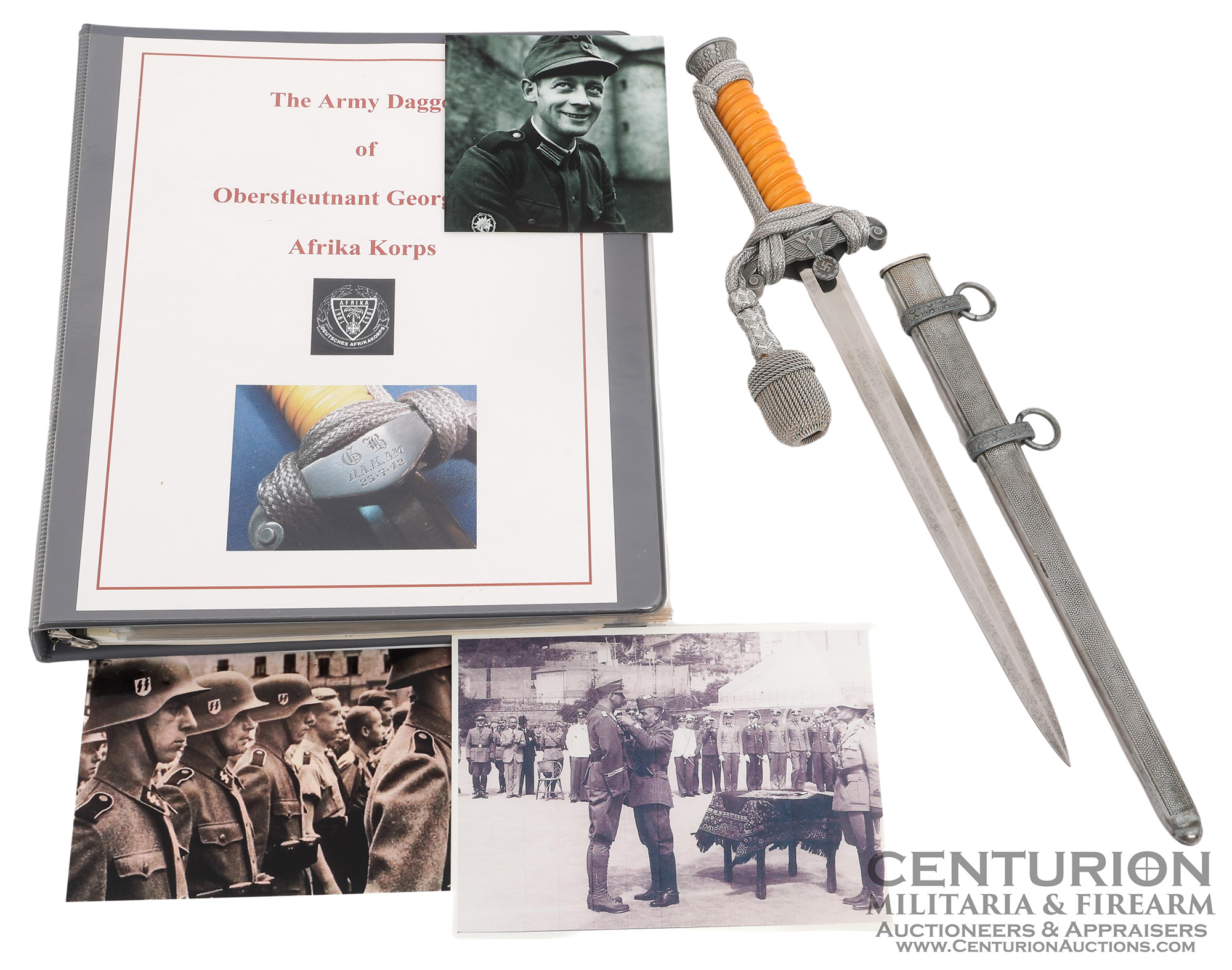 WWII German Heer DAK Oberstleutnant Georg Briel's Named M35 Dress Dagger - 155187